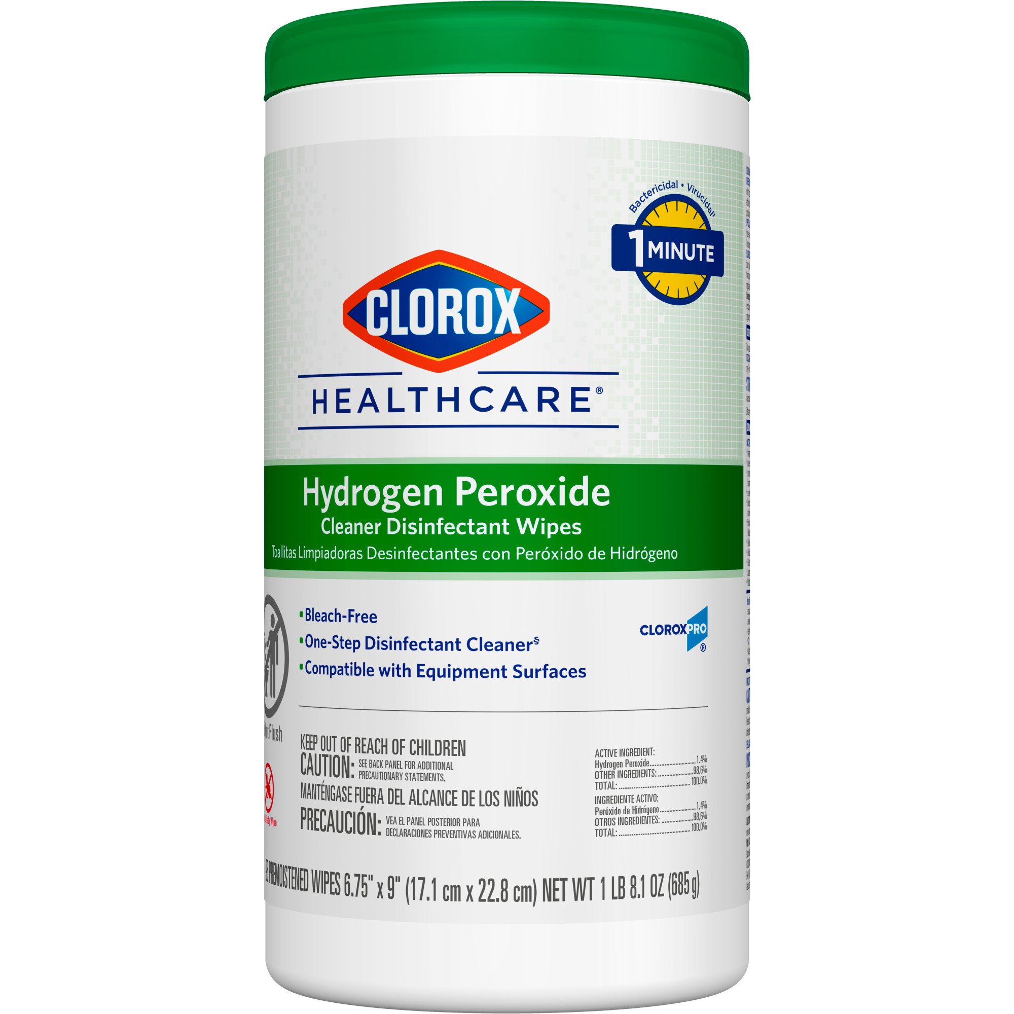 Clorox Healthcare® Hydrogen Peroxide Cleaner Disinfectant Wipes, Canister - Image 5