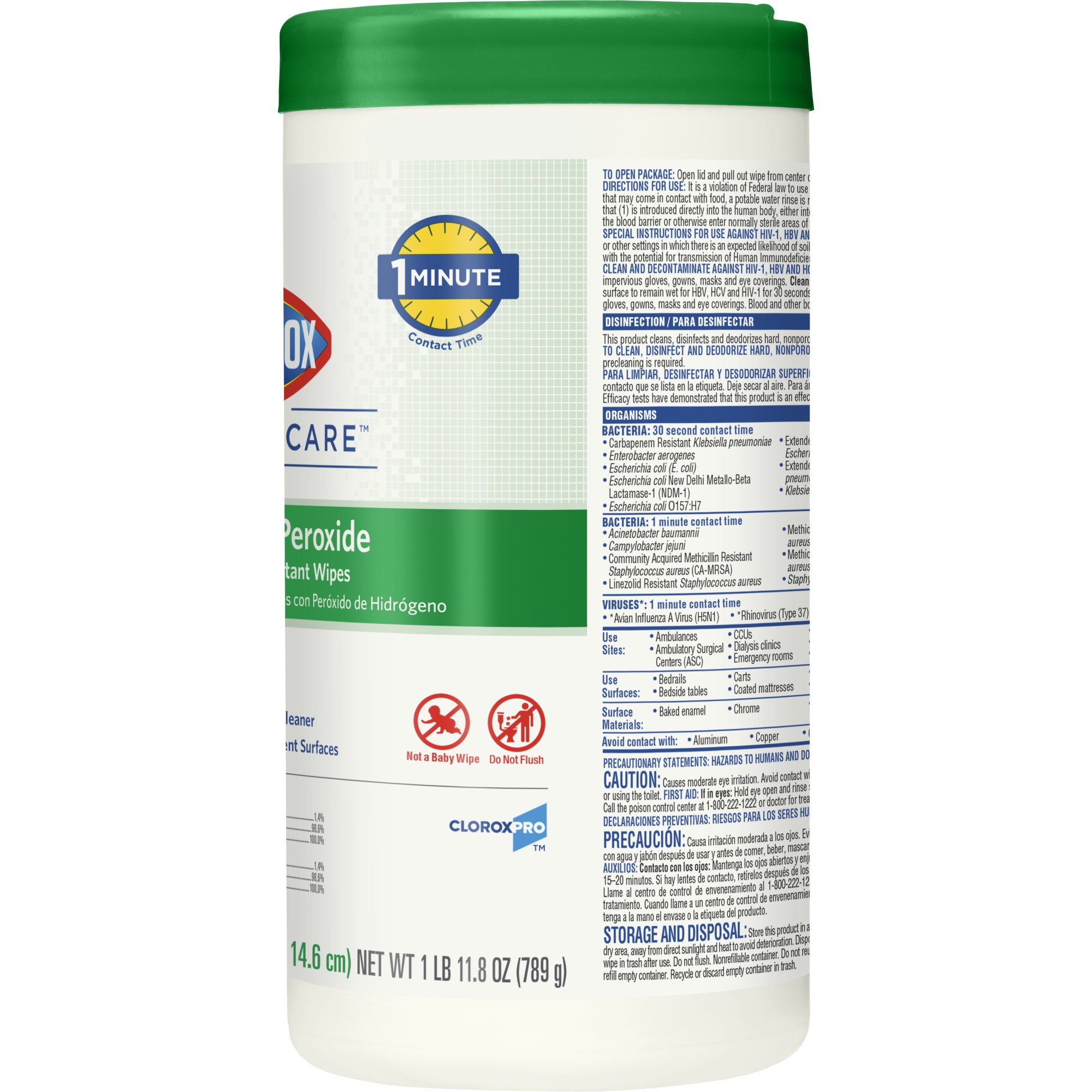 Clorox Healthcare® Hydrogen Peroxide Cleaner Disinfectant Wipes, Canister - Image 4