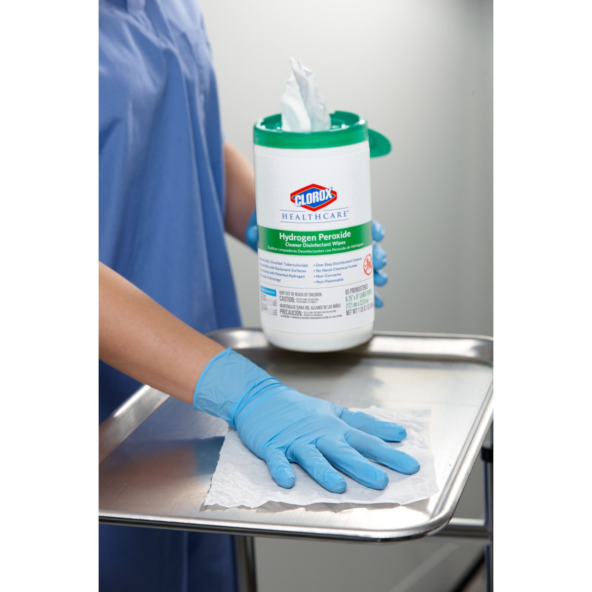 Clorox Healthcare® Hydrogen Peroxide Cleaner Disinfectant Wipes, Canister - Image 6
