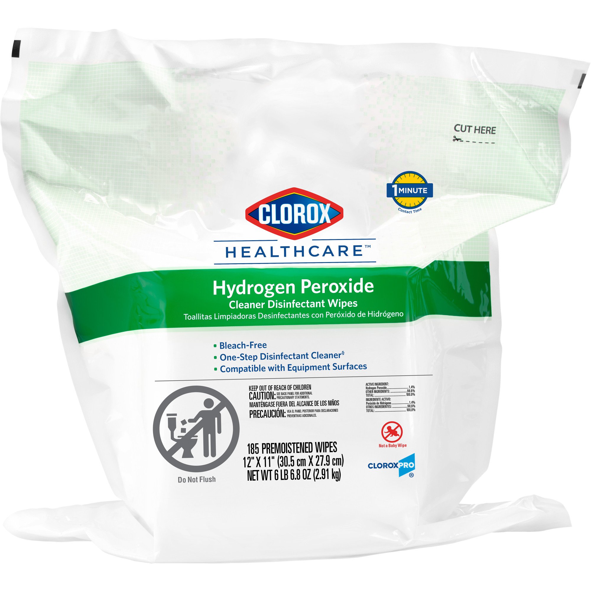 Clorox Healthcare® Hydrogen Peroxide Cleaner Disinfectant Wipes, Refill Pouch - Image 3