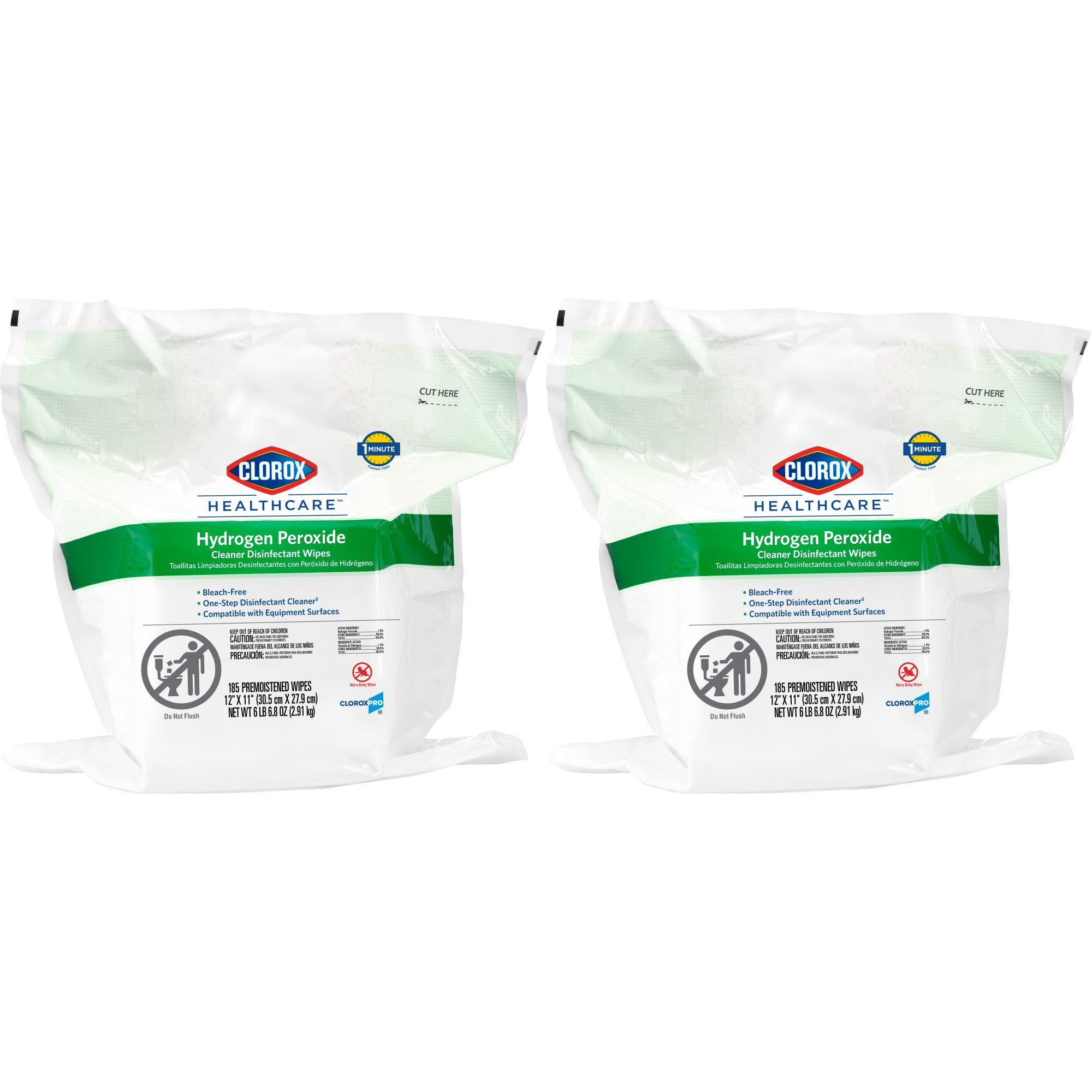 Clorox Healthcare® Hydrogen Peroxide Cleaner Disinfectant Wipes, Refill Pouch - Image 5