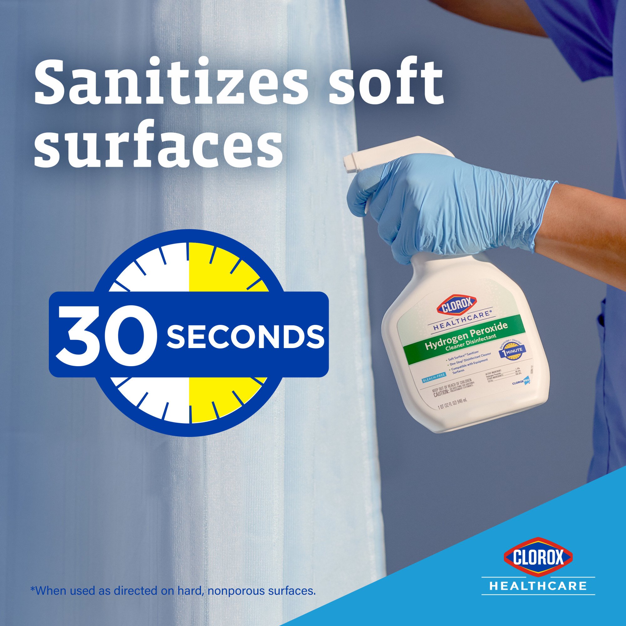 Clorox Healthcare® Hydrogen Peroxide Cleaner Disinfectant, Spray Bottle, 32 oz. - Image 7