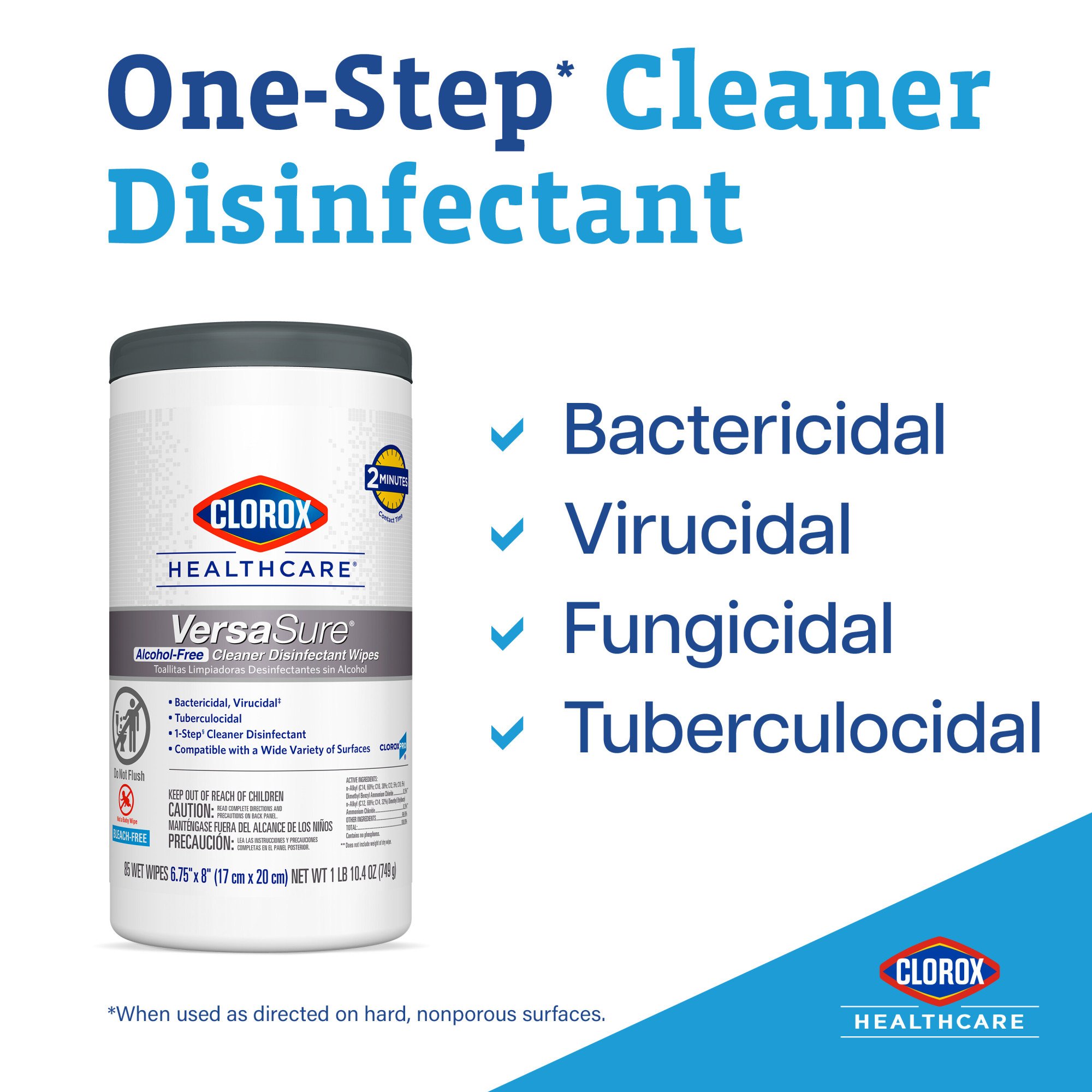 Clorox Healthcare® VersaSure® Cleaner Disinfectant Wipes, Bucket - Image 7