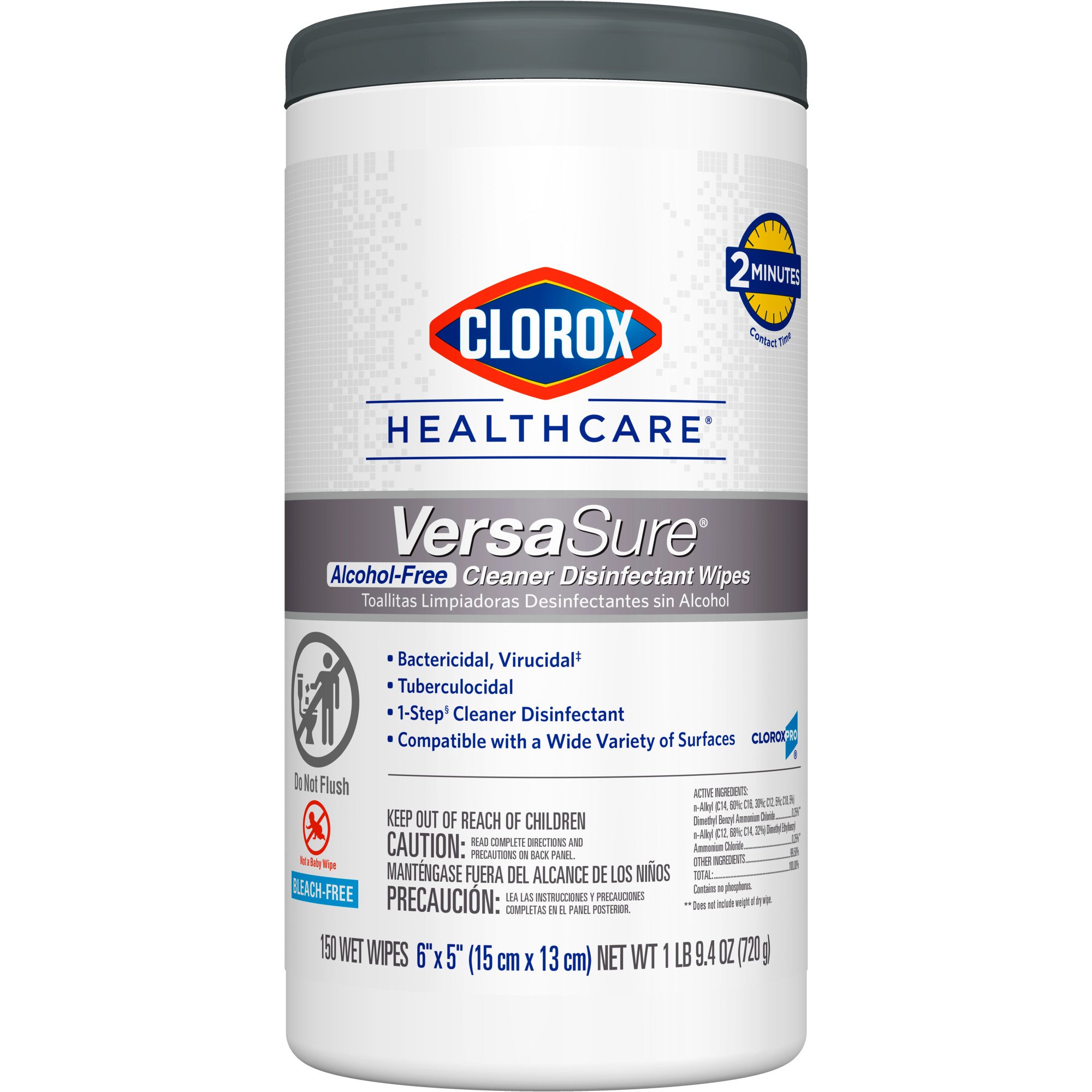 Clorox Healthcare® VersaSure® Cleaner Disinfectant Wipes, Canister