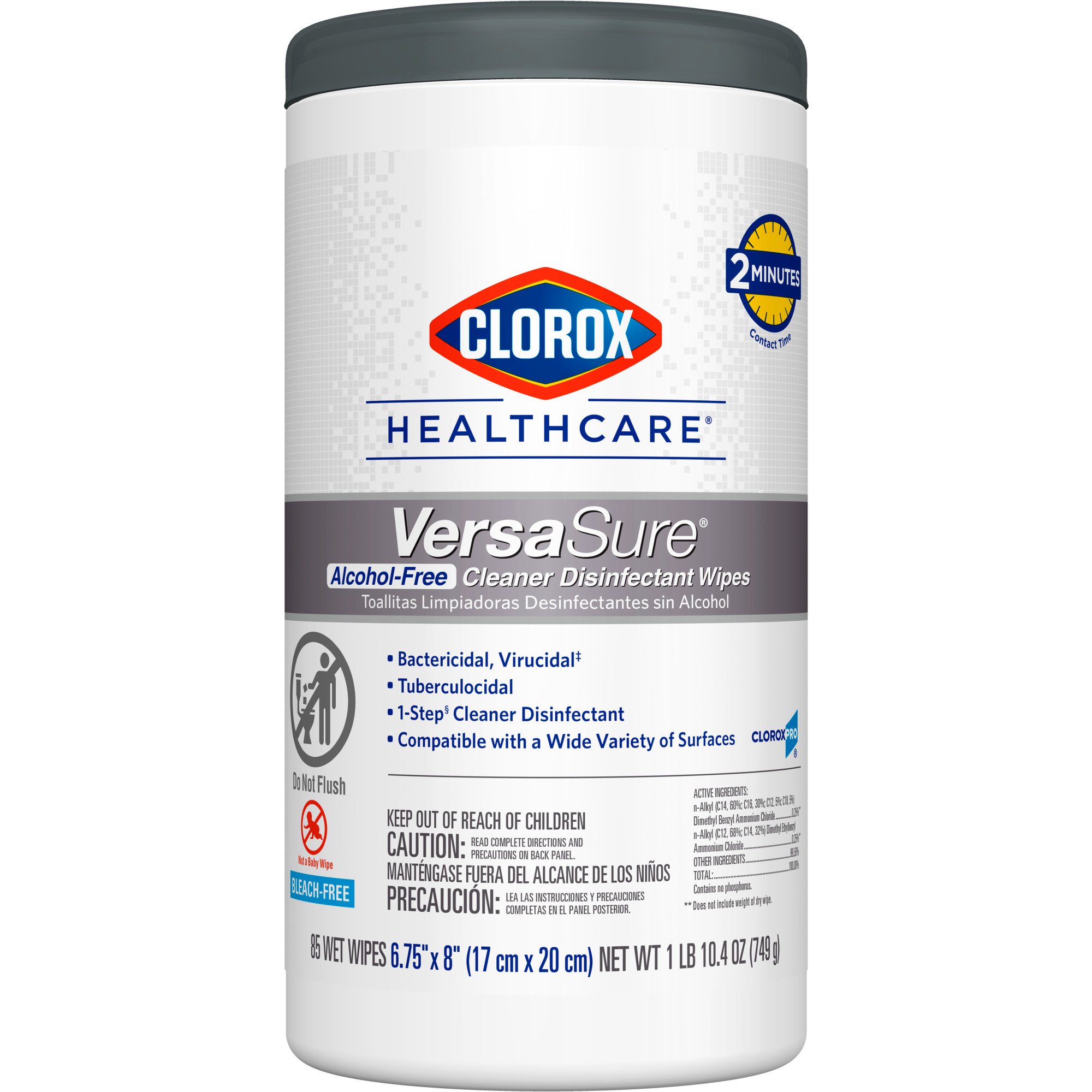 Clorox Healthcare® VersaSure® Cleaner Disinfectant Wipes, Canister