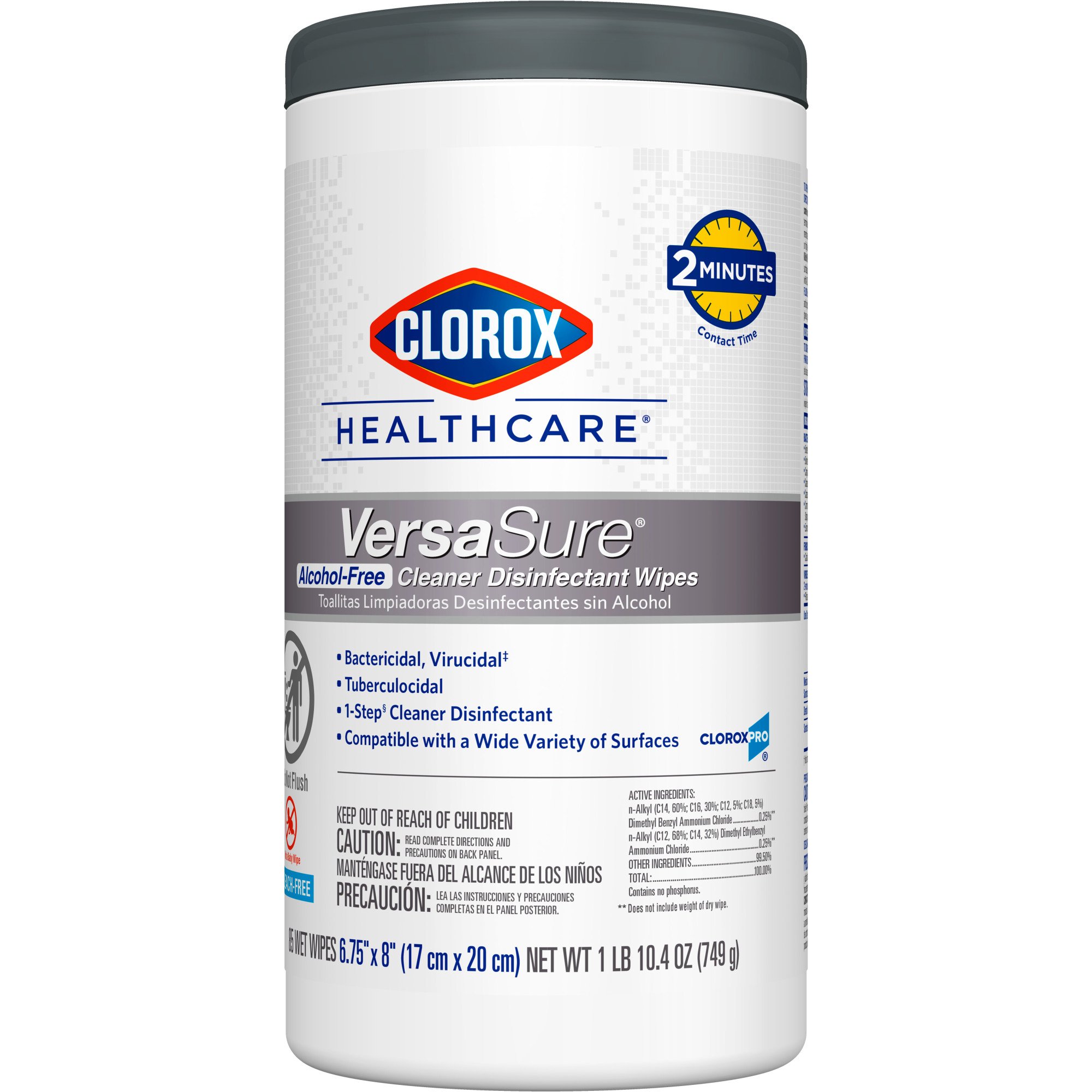 Clorox Healthcare® VersaSure® Cleaner Disinfectant Wipes, Canister - Image 5