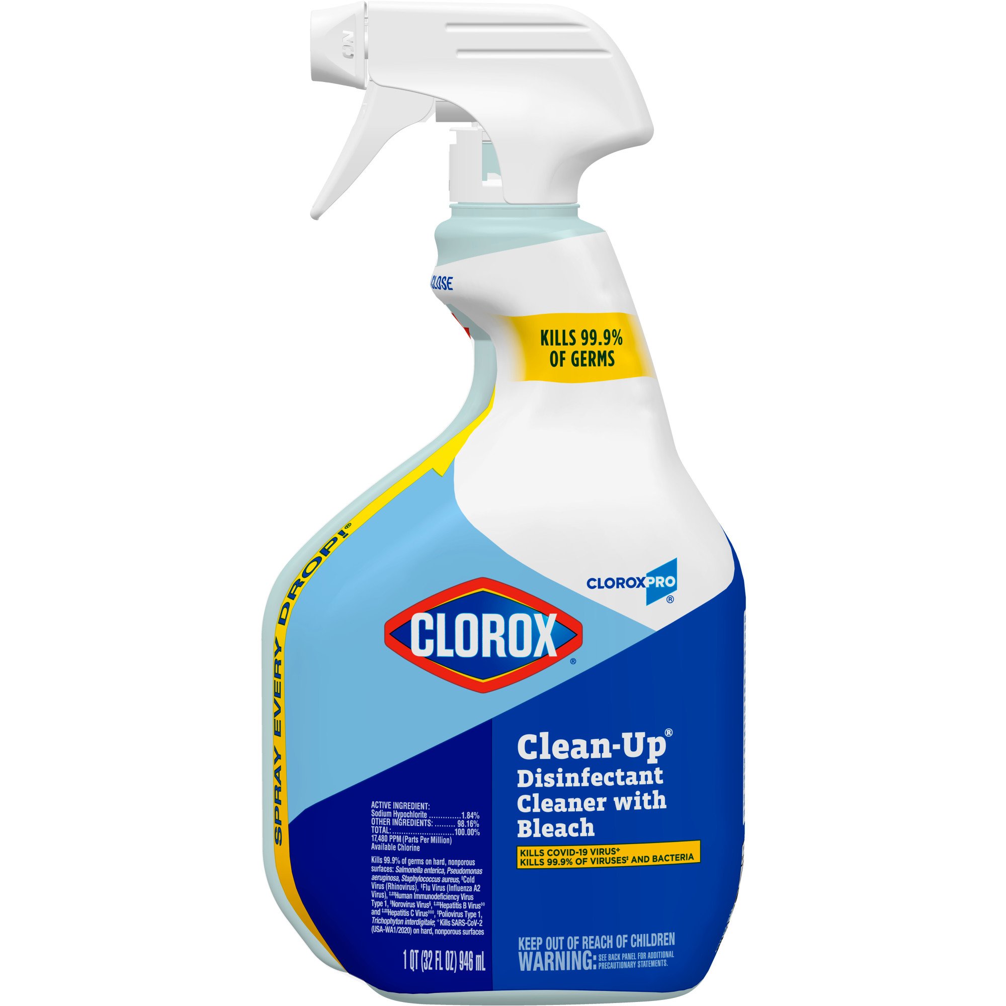 Clorox Pro™ Clean-Up® Disinfectant Cleaner w/ Bleach, 32-ounce spray bottle - Image 2