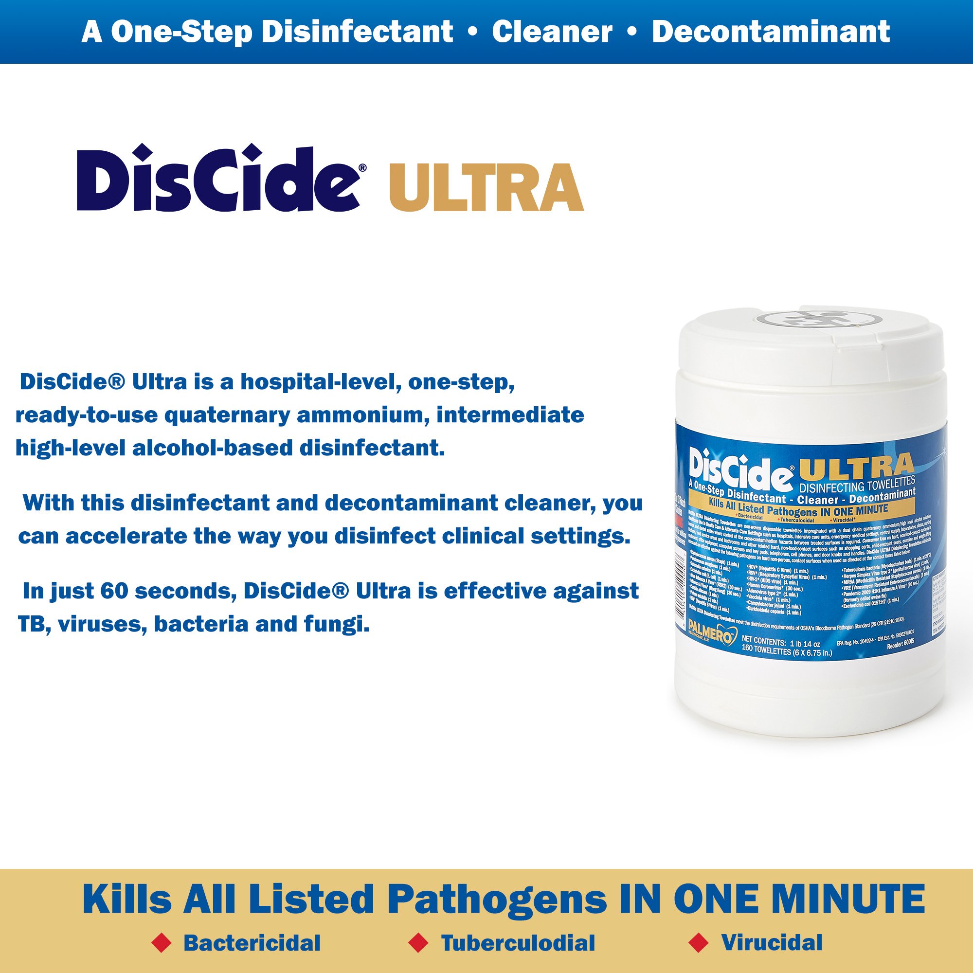 DisCide® Ultra Disinfecting Towelettes, 160 count - Image 3