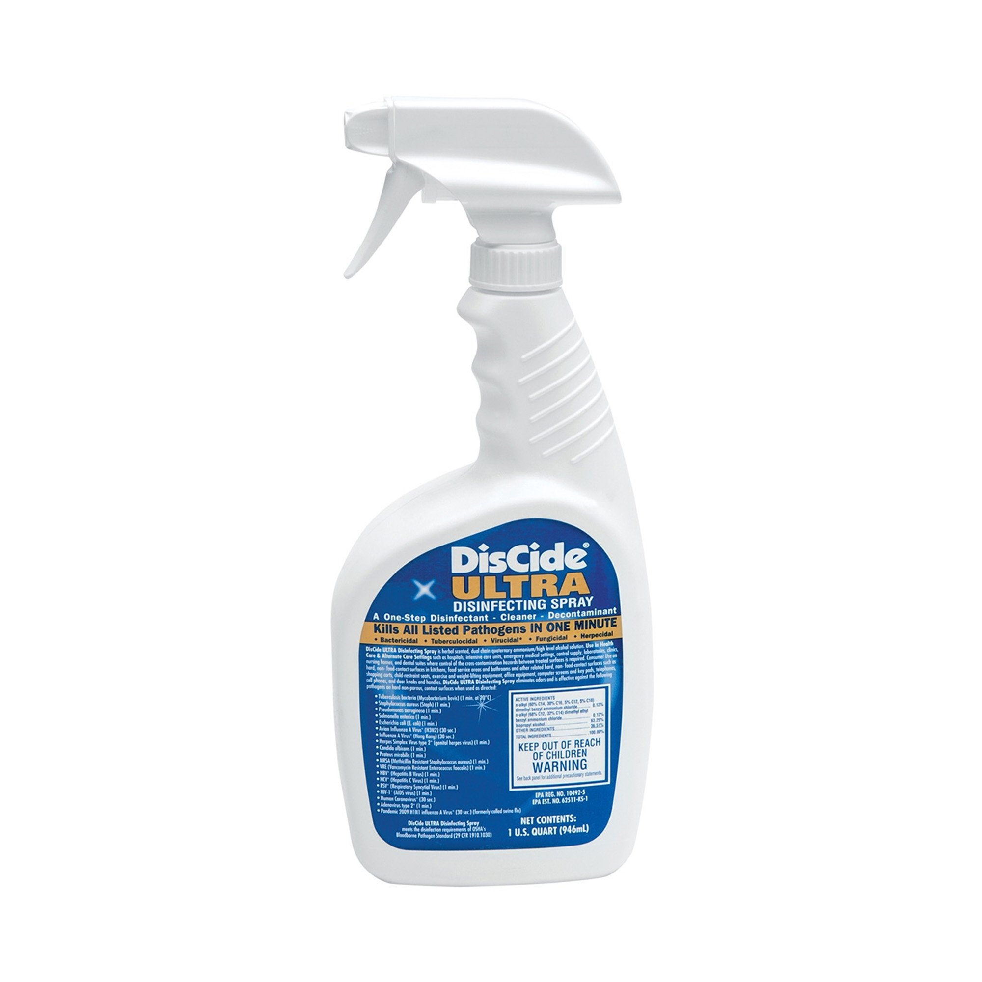 DisCide® Ultra Quaternary Based Surface Disinfectant Cleaner, 1 quart