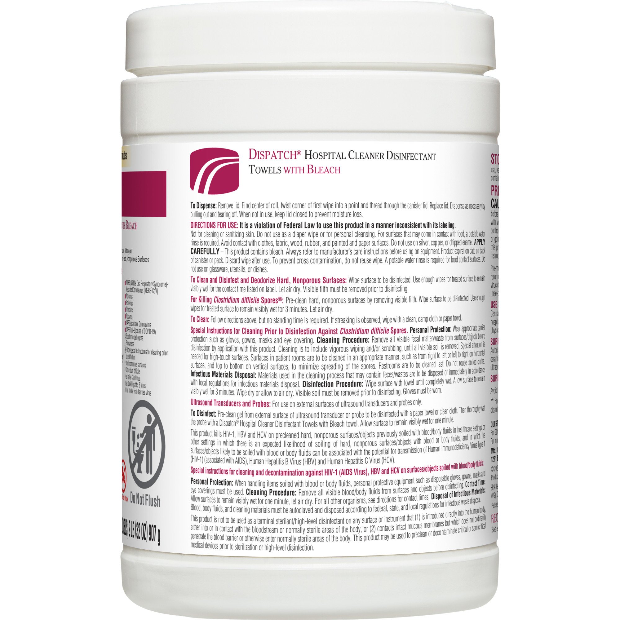 Dispatch® Surface Disinfectant Cleaner with Bleach, Canister - Image 5