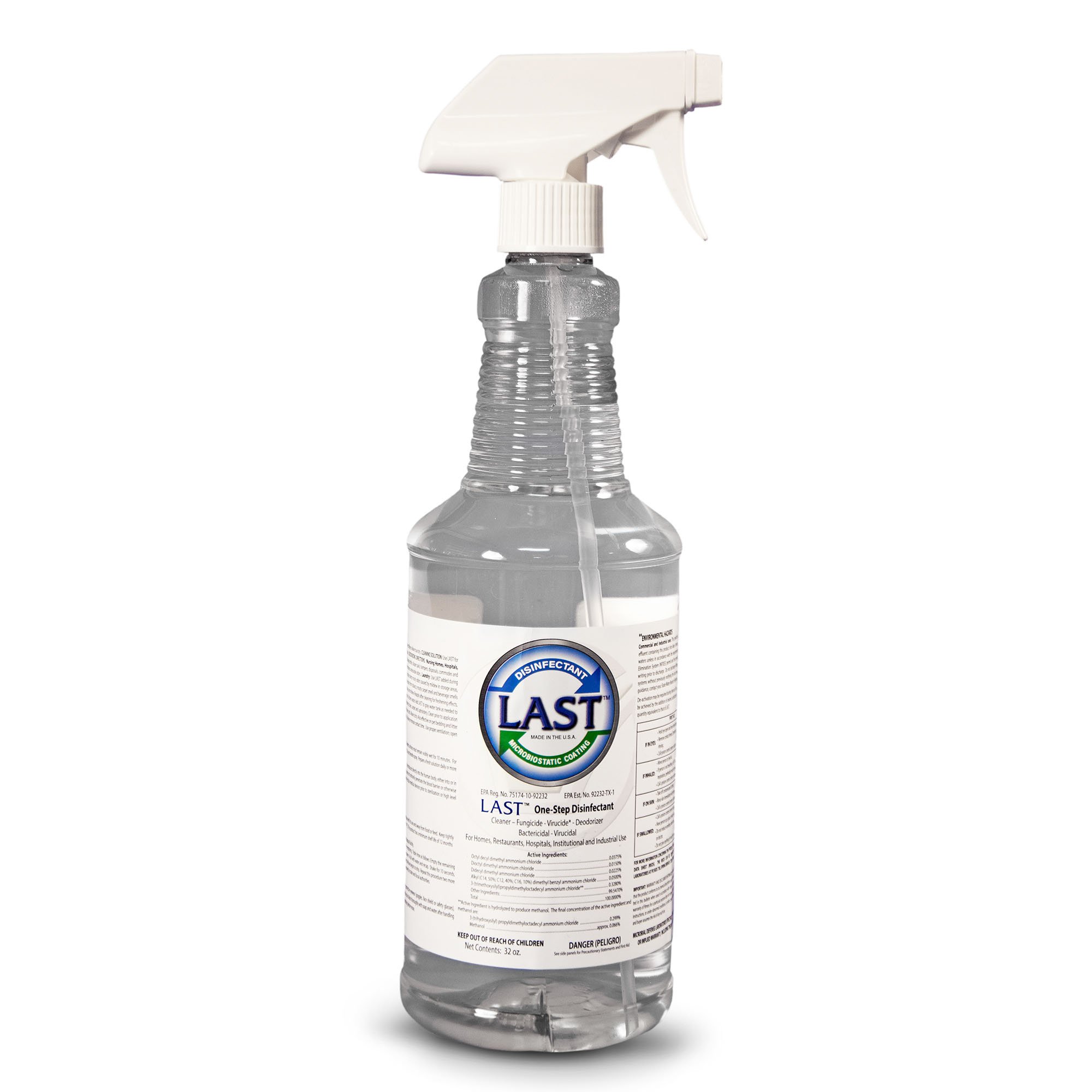 LAST™ Microbiostatic One-Step Surface Disinfectant Cleaner, 32-oz. pump bottle