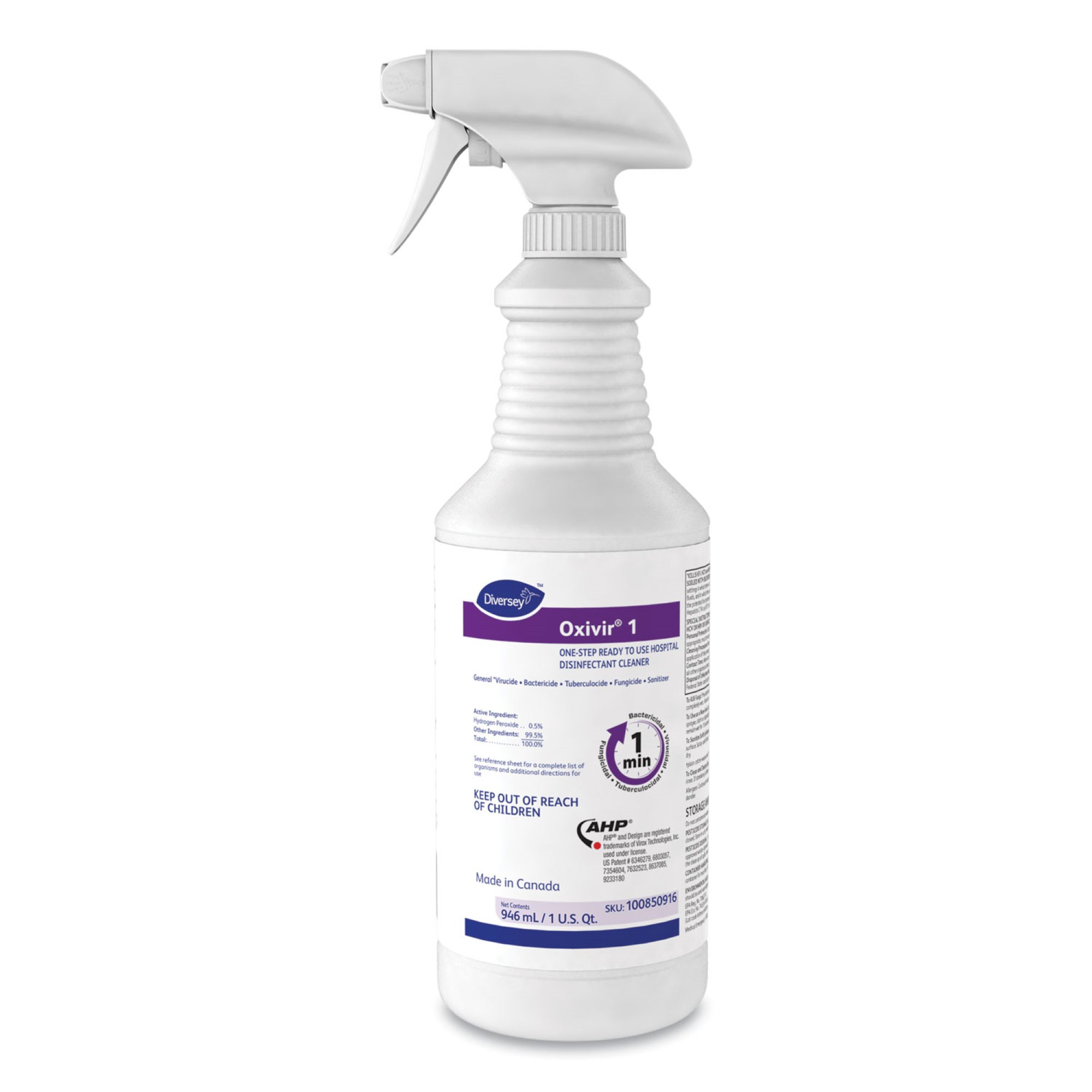Oxivir® 1 RTU Surface Disinfectant Cleaner, 1-quart Spray Bottle - Image 2