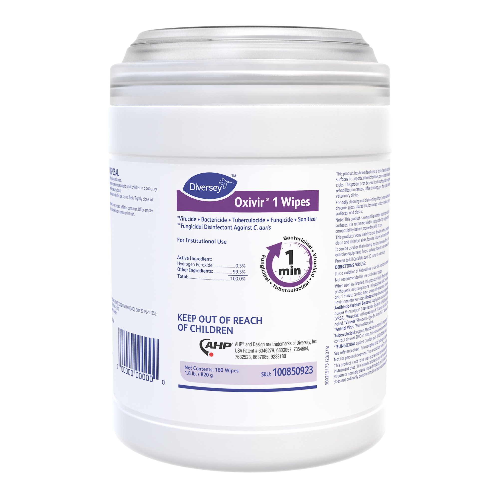 Oxivir® 1 Surface Disinfectant Cleaner Wipes, Canister, 160 ct.