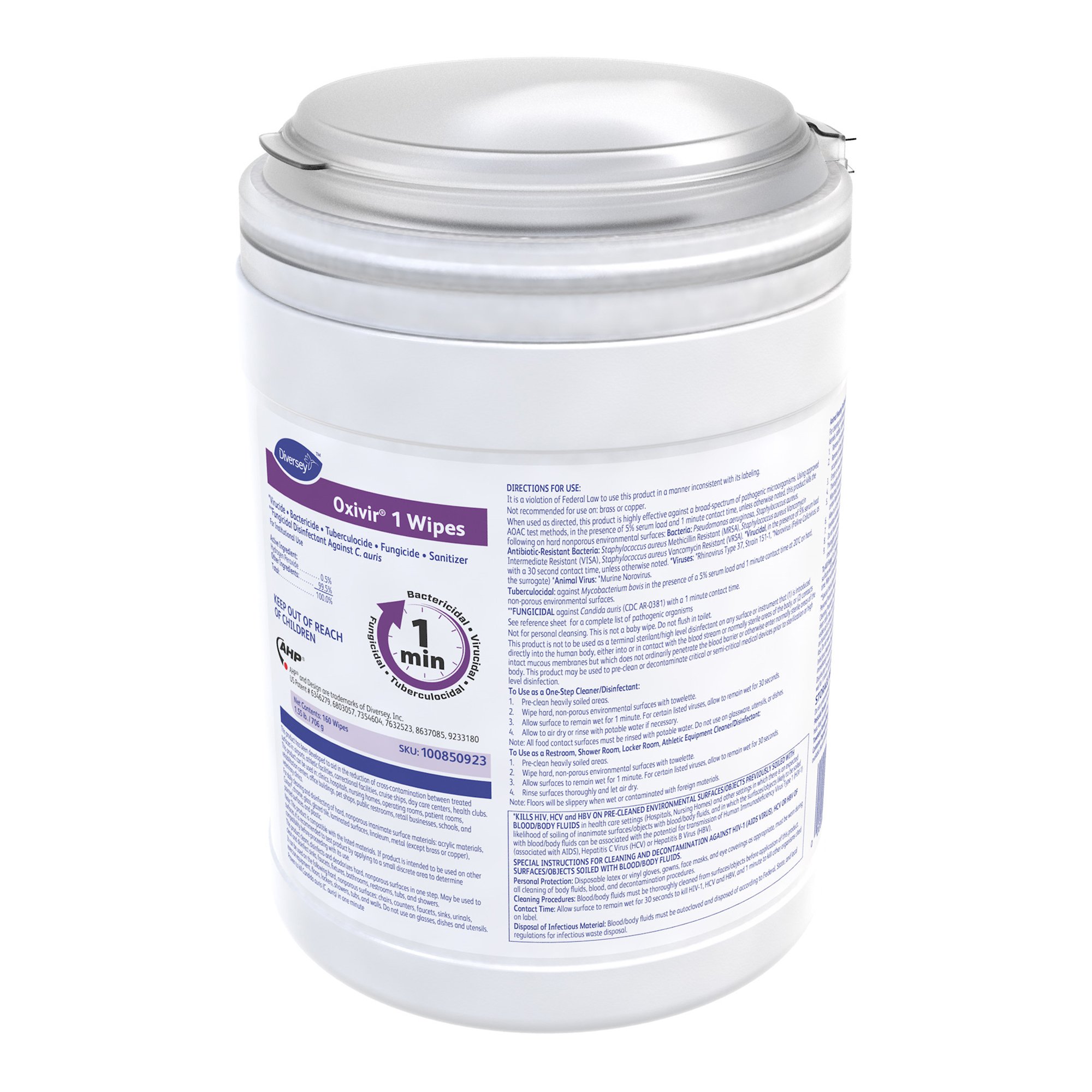 Oxivir® 1 Surface Disinfectant Cleaner Wipes, Canister, 160 ct. - Image 2