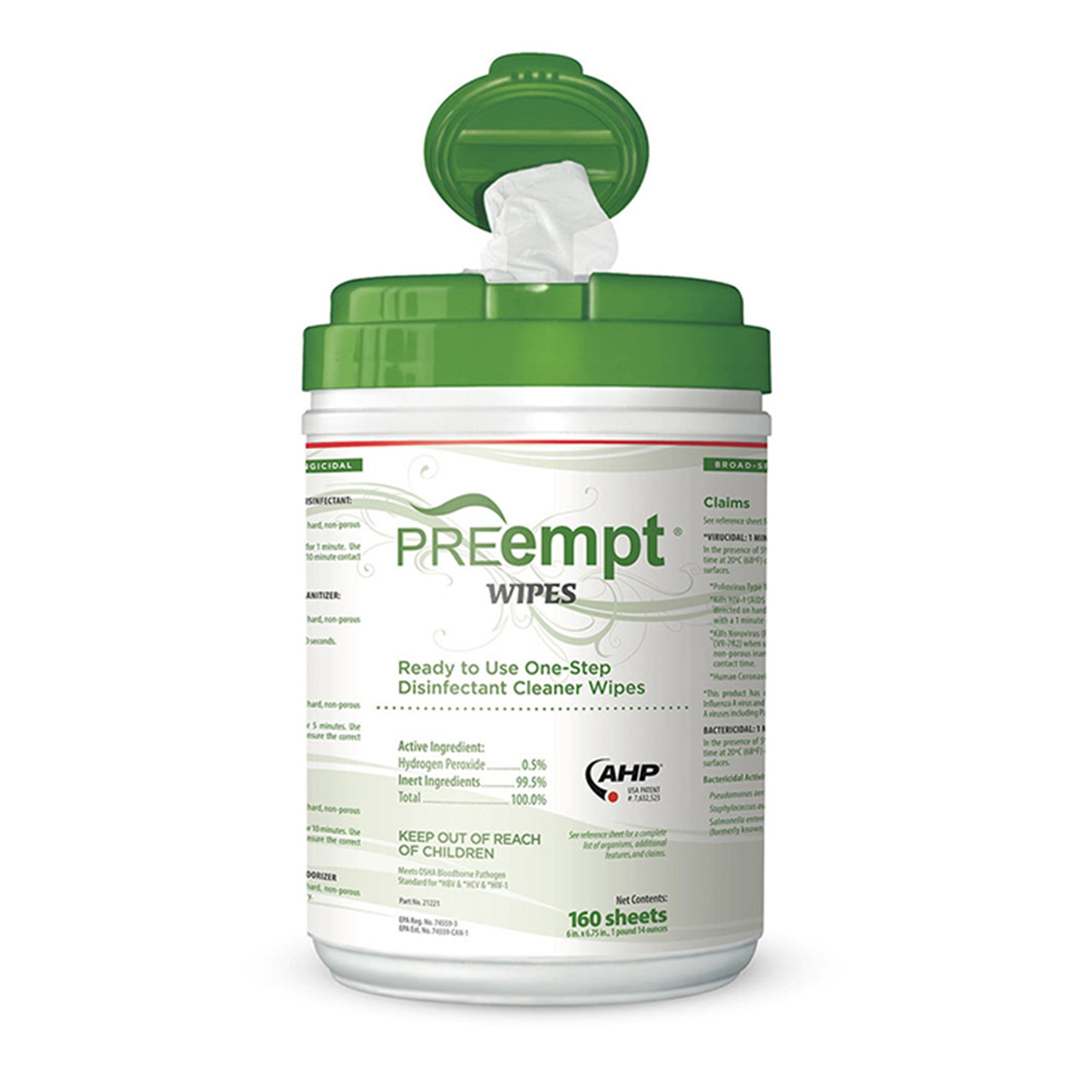 PREempt® Hydrogen Peroxide Surface Disinfectant Cleaner Wipes