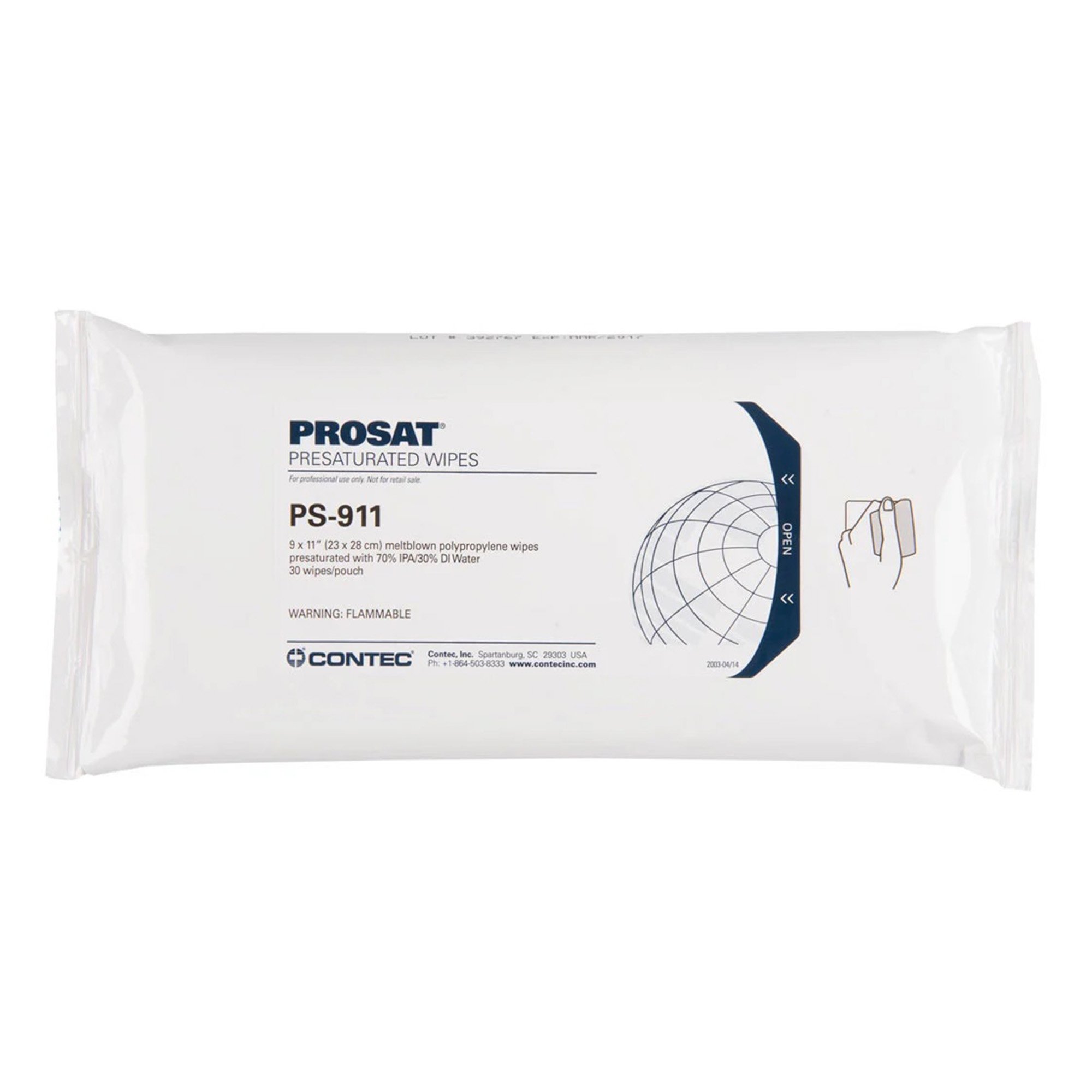Prosat® Presaturated Wipes, 9 x 11 in.