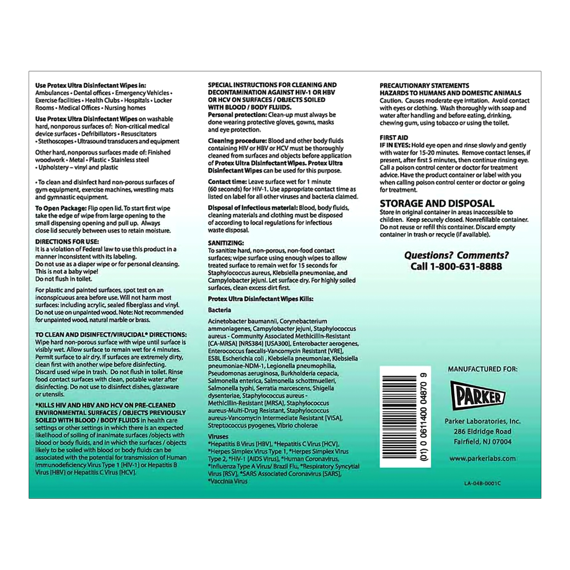 Protex® Ultra Disinfectant Wipes, Premoistened Broad Spectrum