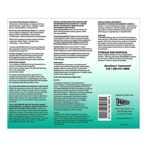 Protex® Ultra Disinfectant Wipes, Premoistened Broad Spectrum