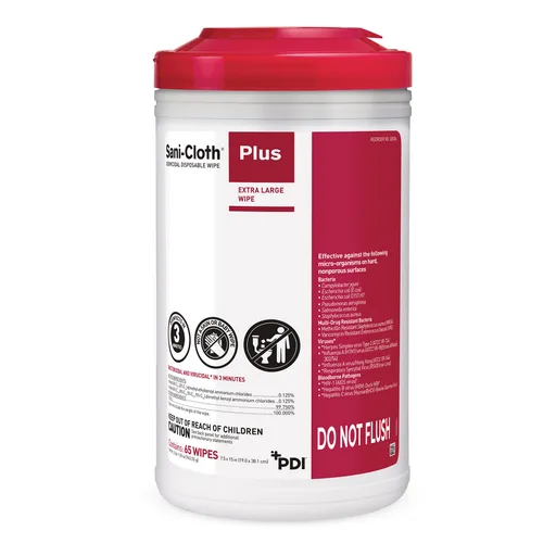 Sani-Cloth Plus Germicidal Wipe Disinfectant Cleaner, 7.5 x 15 Inch