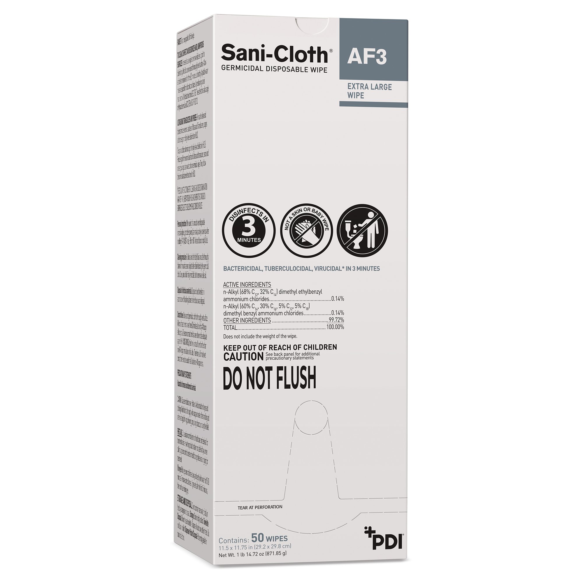 Sani-Cloth® AF3 Germicidal Extra Large Disinfectant Wipes, 11.5 x 11.75 Inch - Image 2