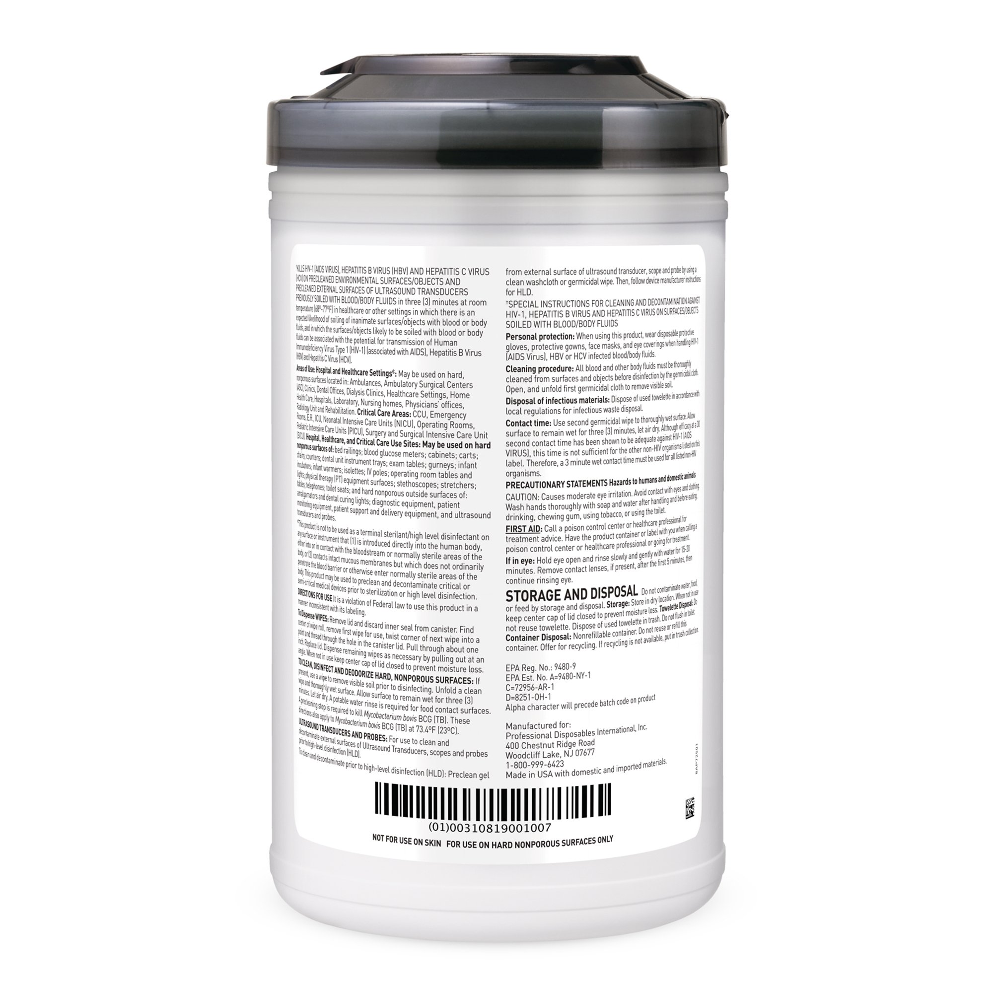Sani-Cloth® AF3 Germicidal Extra Large Disinfectant Wipes, Canister, 75 ct. - Image 2