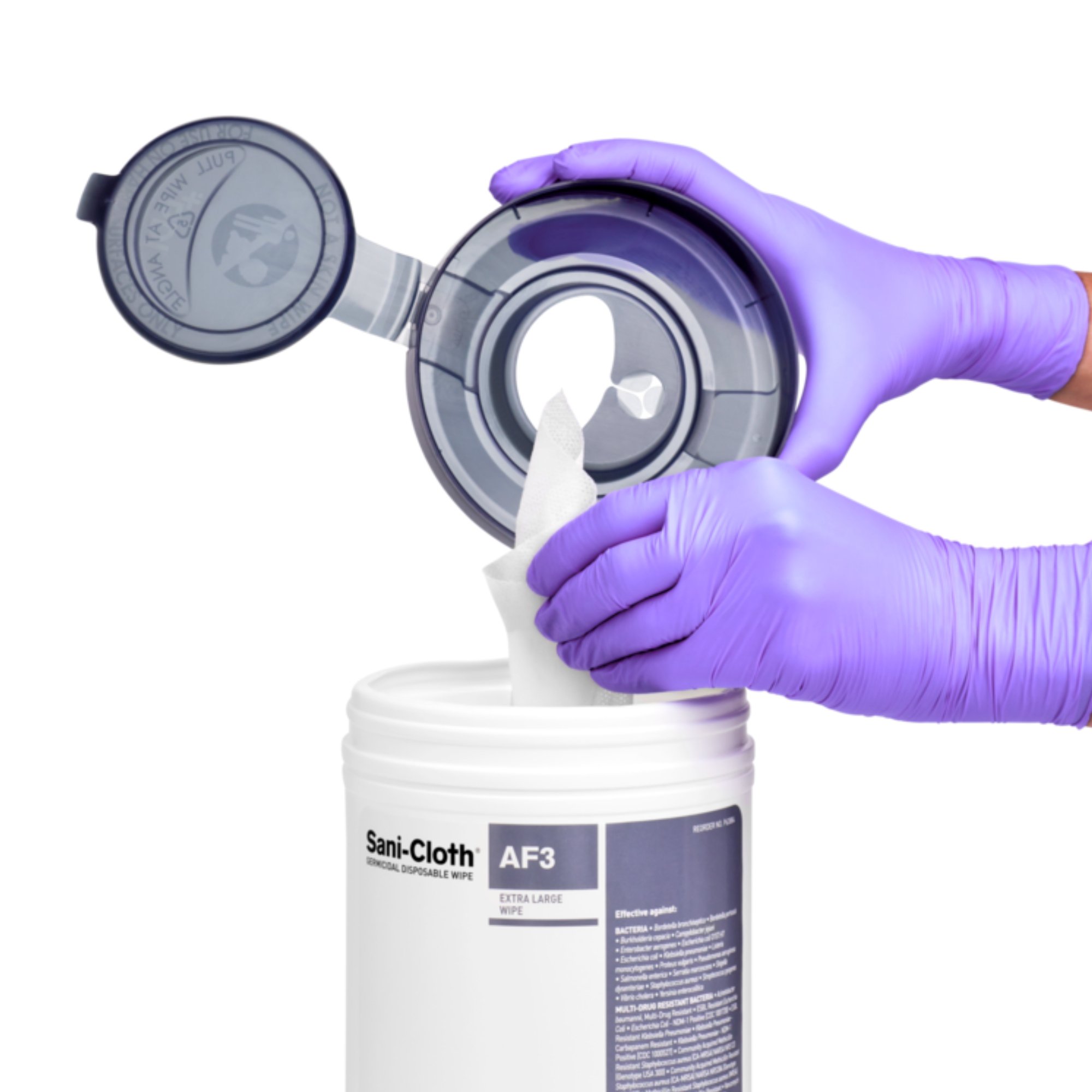 Sani-Cloth® AF3 Germicidal Extra Large Disinfectant Wipes, Canister, 75 ct. - Image 3