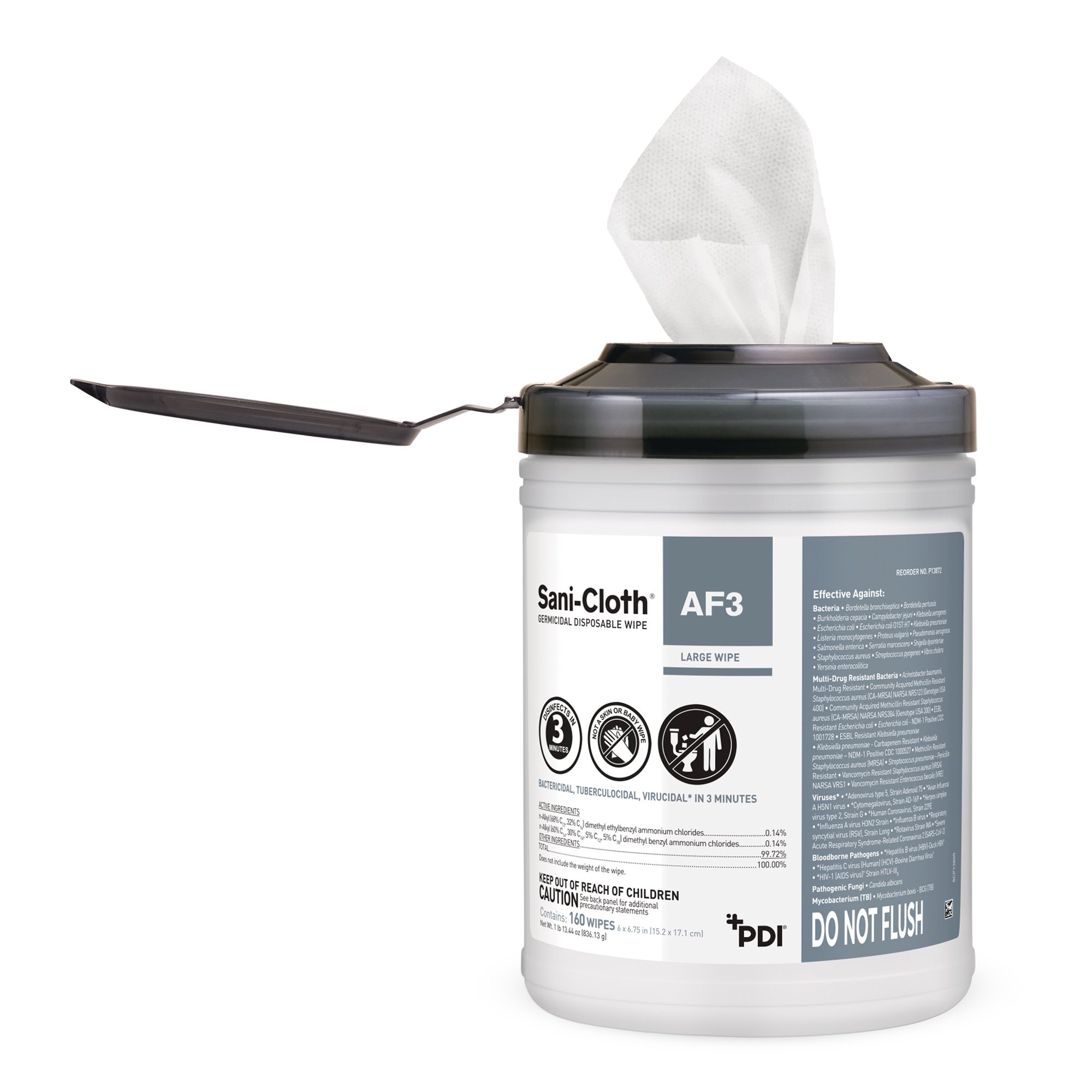 Sani-Cloth® AF3 Germicidal Large Disinfectant Wipes, Canister, 160 ct. - Image 3