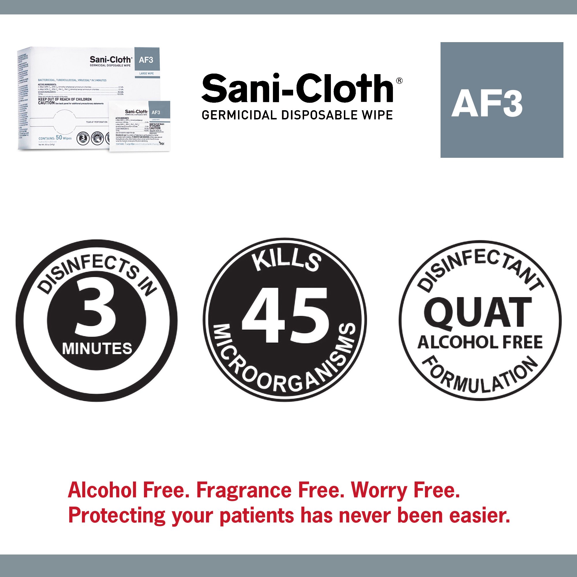 Sani-Cloth® AF3 Germicidal Large Disinfectant Wipes, Individual Packet, 50 ct. - Image 4