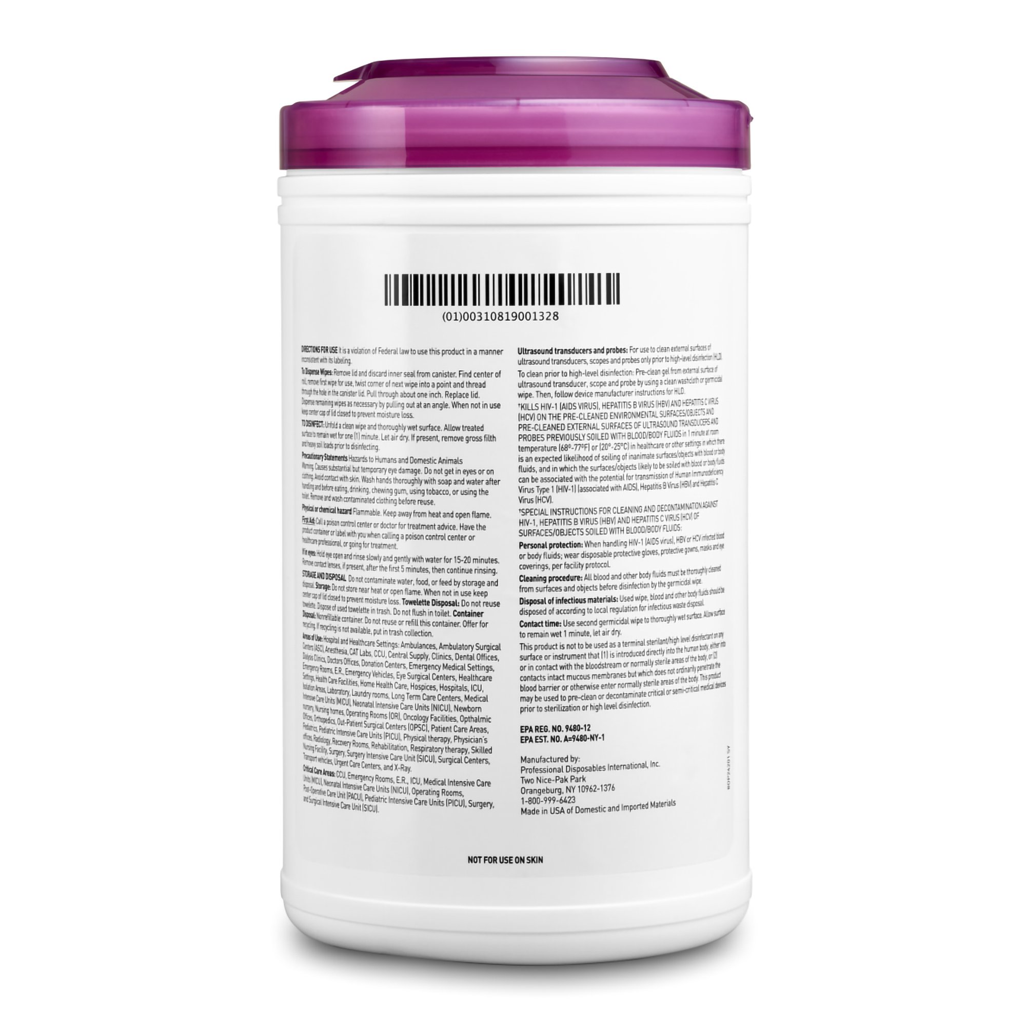 Sani-Cloth® Prime Extra Large Germicidal Disinfectant Wipes, 7.5 x 15 Inch - Image 2