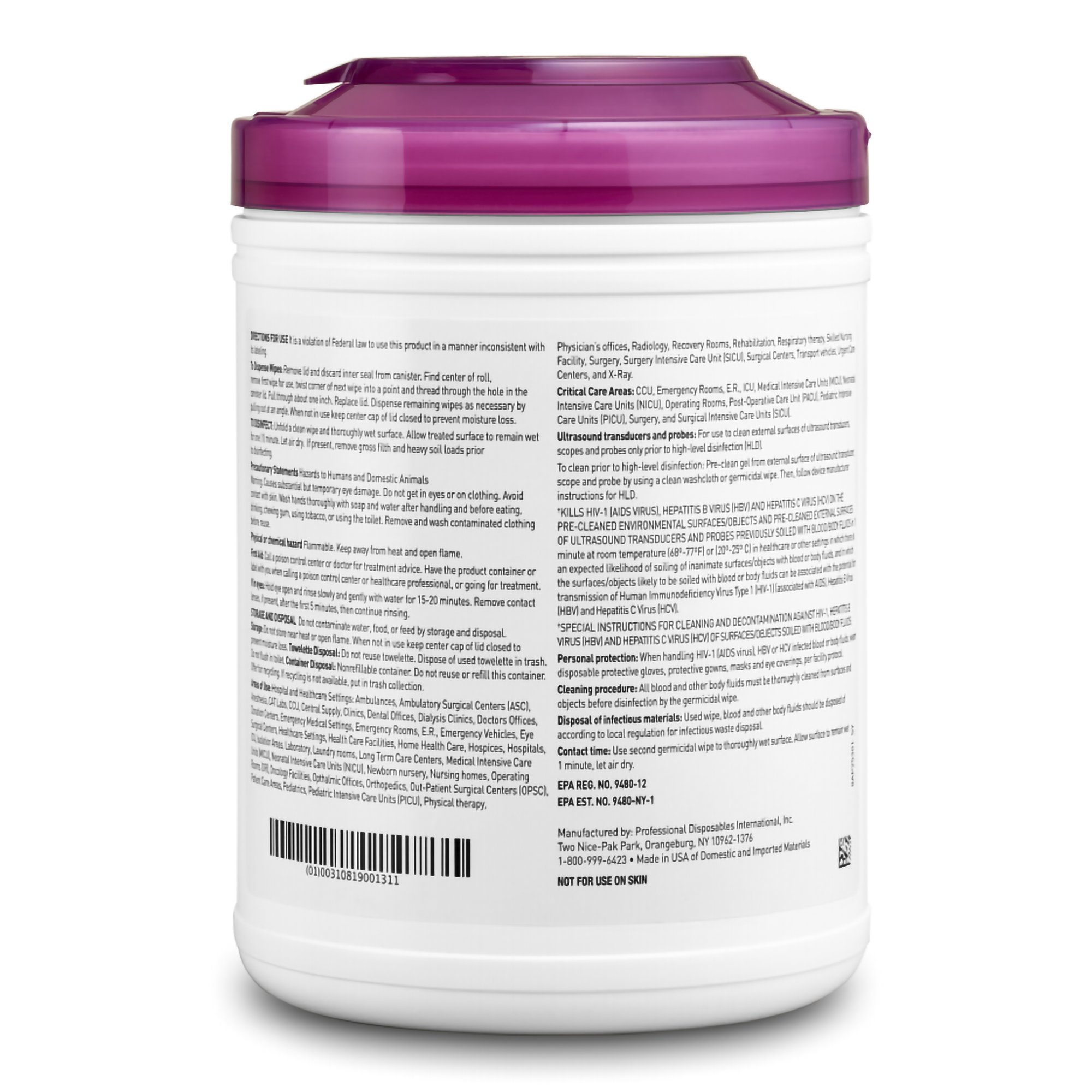 Sani-Cloth® Prime Large Germicidal Disinfectant Wipes - Image 2