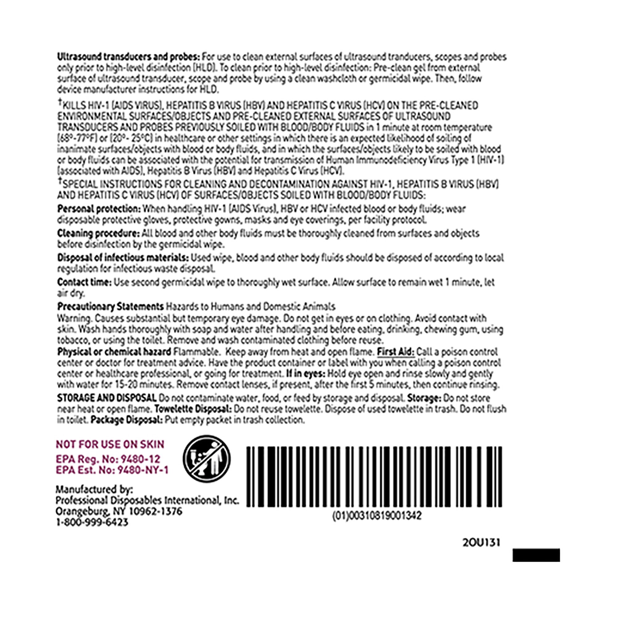 Sani-Cloth® Prime X-Large Germicidal Disinfectant Wipes, Individually Wrapped - Image 4