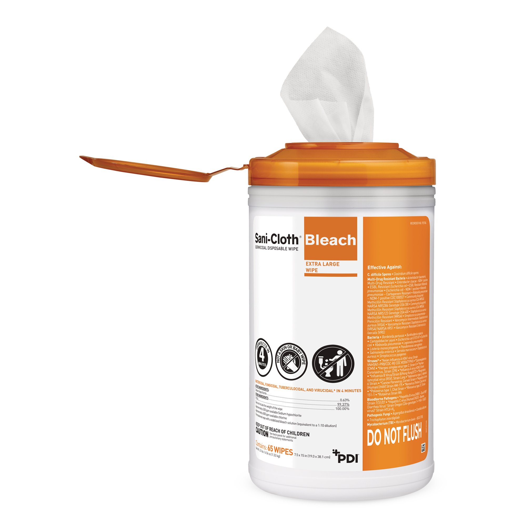 Sani-Cloth® Surface Disinfectant Cleaner, 65 Wipes per Canister - Image 3