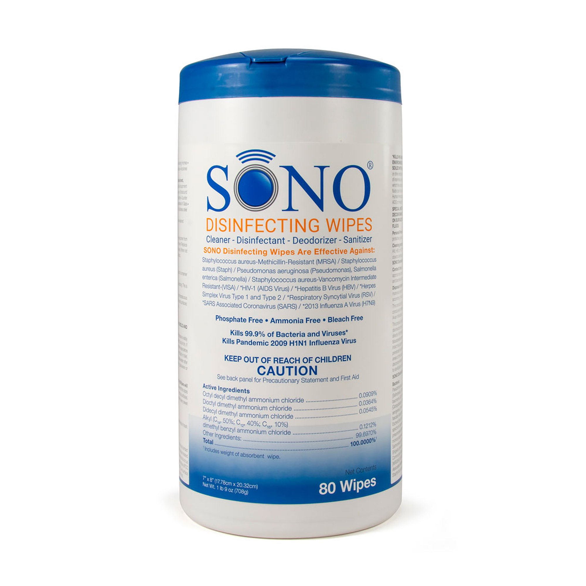 Sono® Premoistened Surface Disinfectant Cleaner Wipes