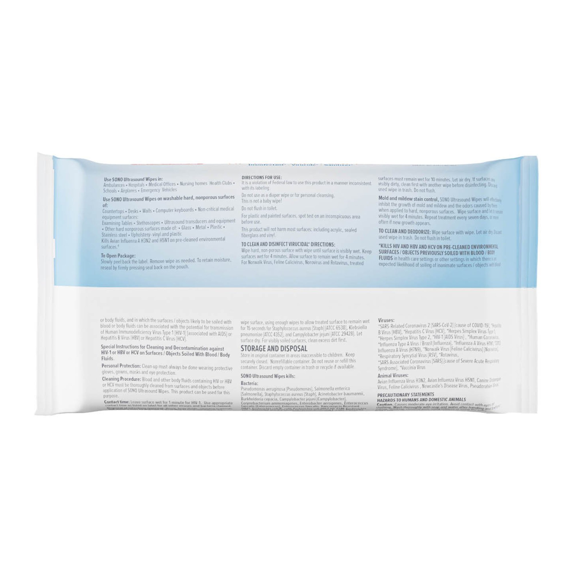 Sono® Premoistened Surface Disinfectant Cleaner Wipes - Image 2