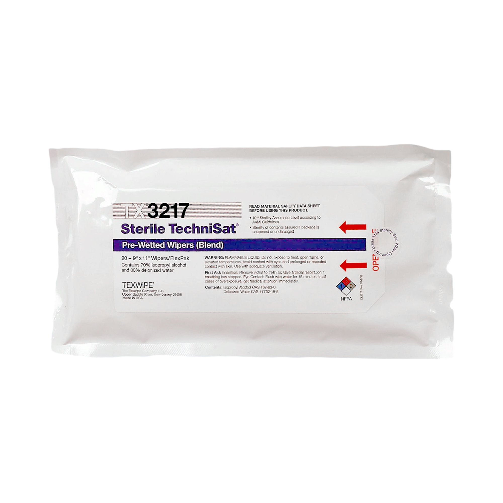 Sterile TechniSat® Pre-Wetted Wipes, 20 ct.