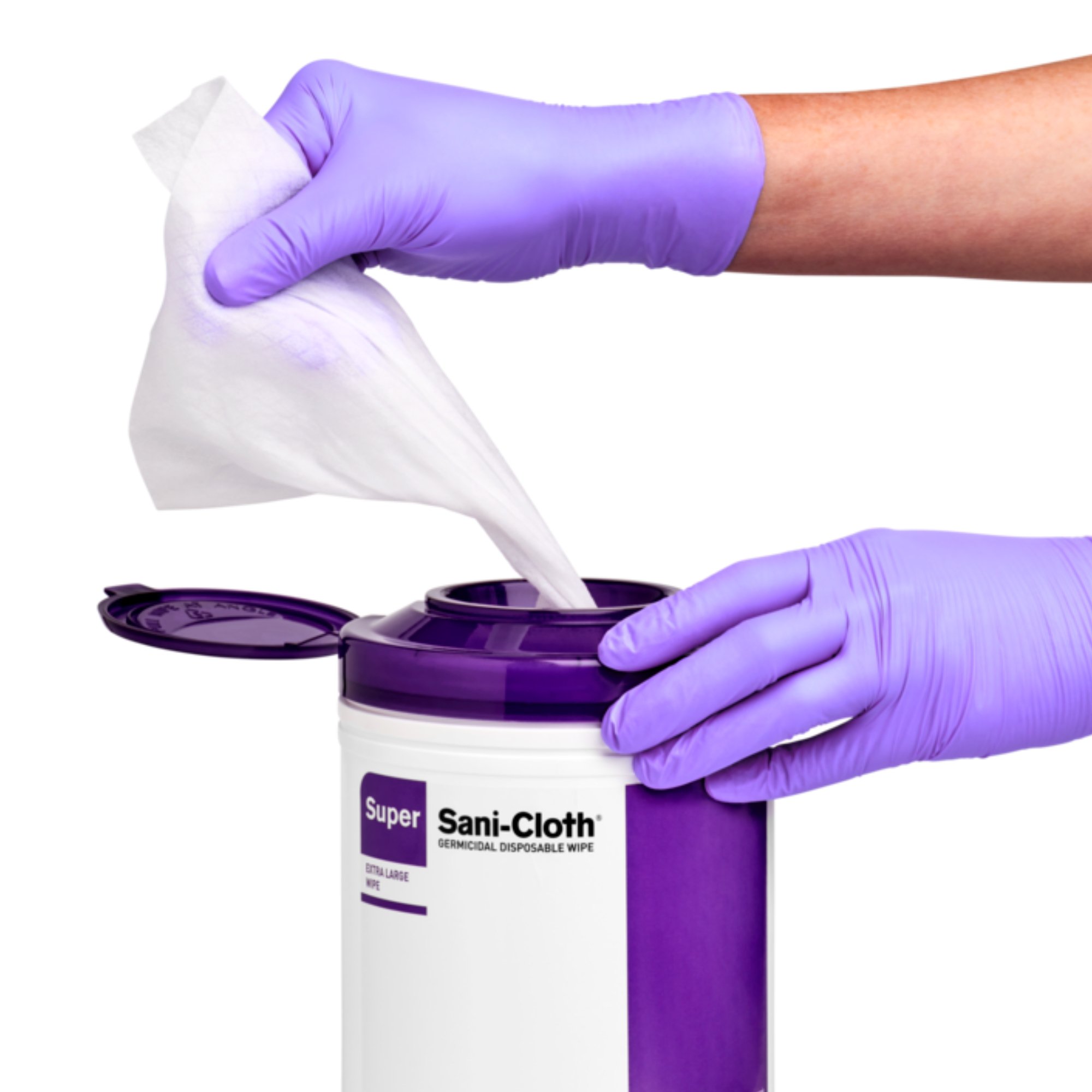 Super Sani-Cloth® Extra Large Germicidal Disinfectant Wipes, Canister, 75 ct. - Image 2