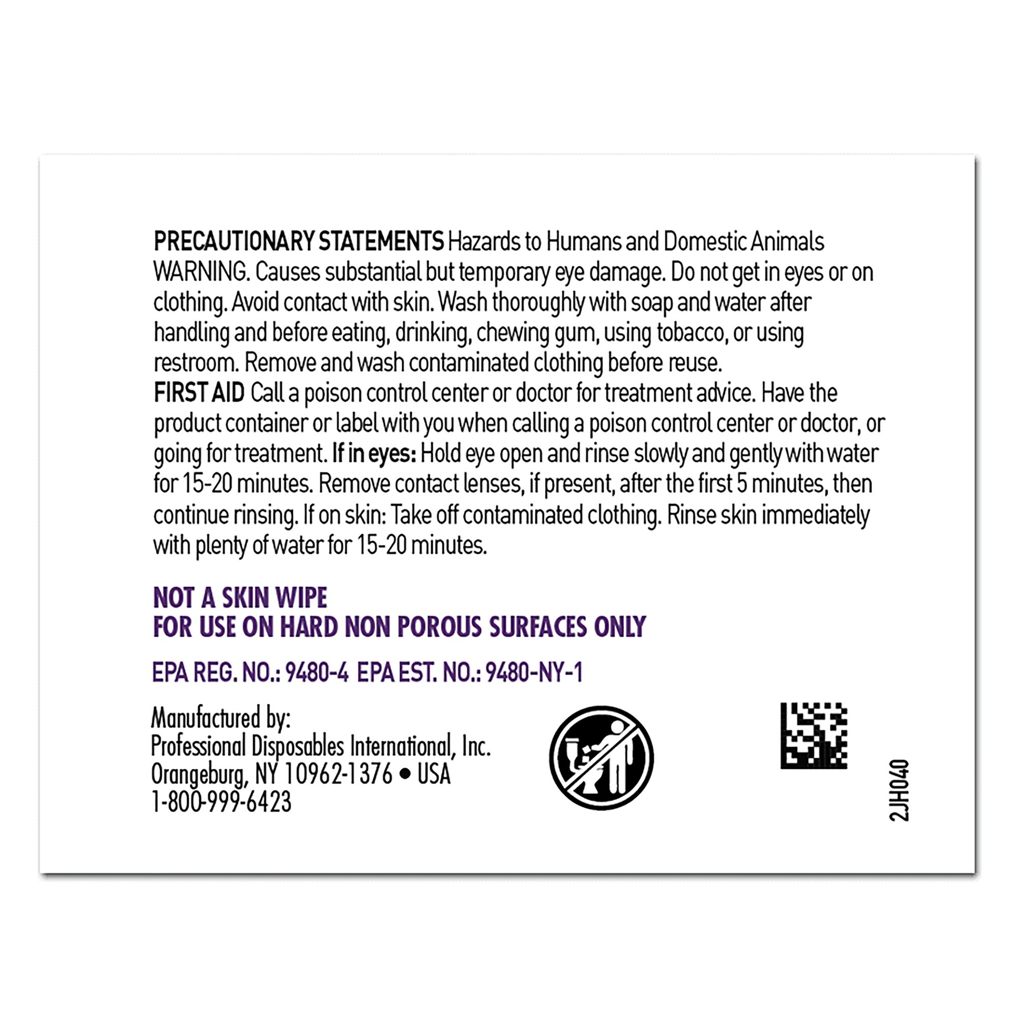 Super Sani-Cloth® Large Germicidal Disinfectant Wipes, Individual Packets - Image 3