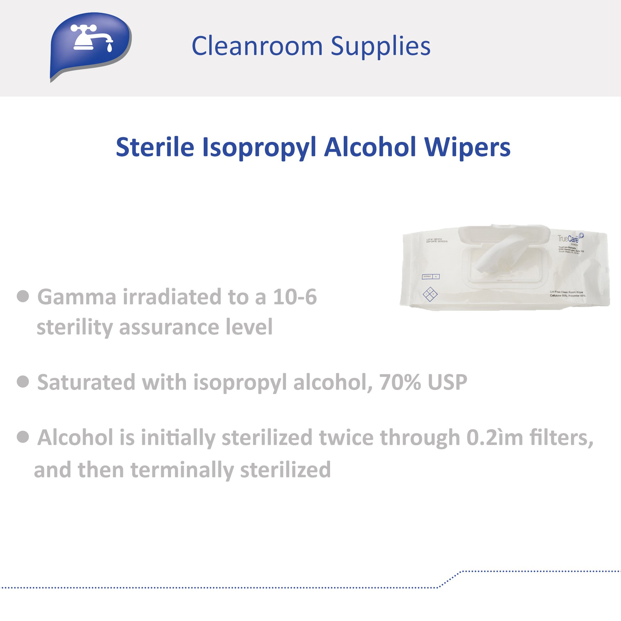 TrueCare Biomedix Sterile Isopropyl Alcohol Wipes - Image 3