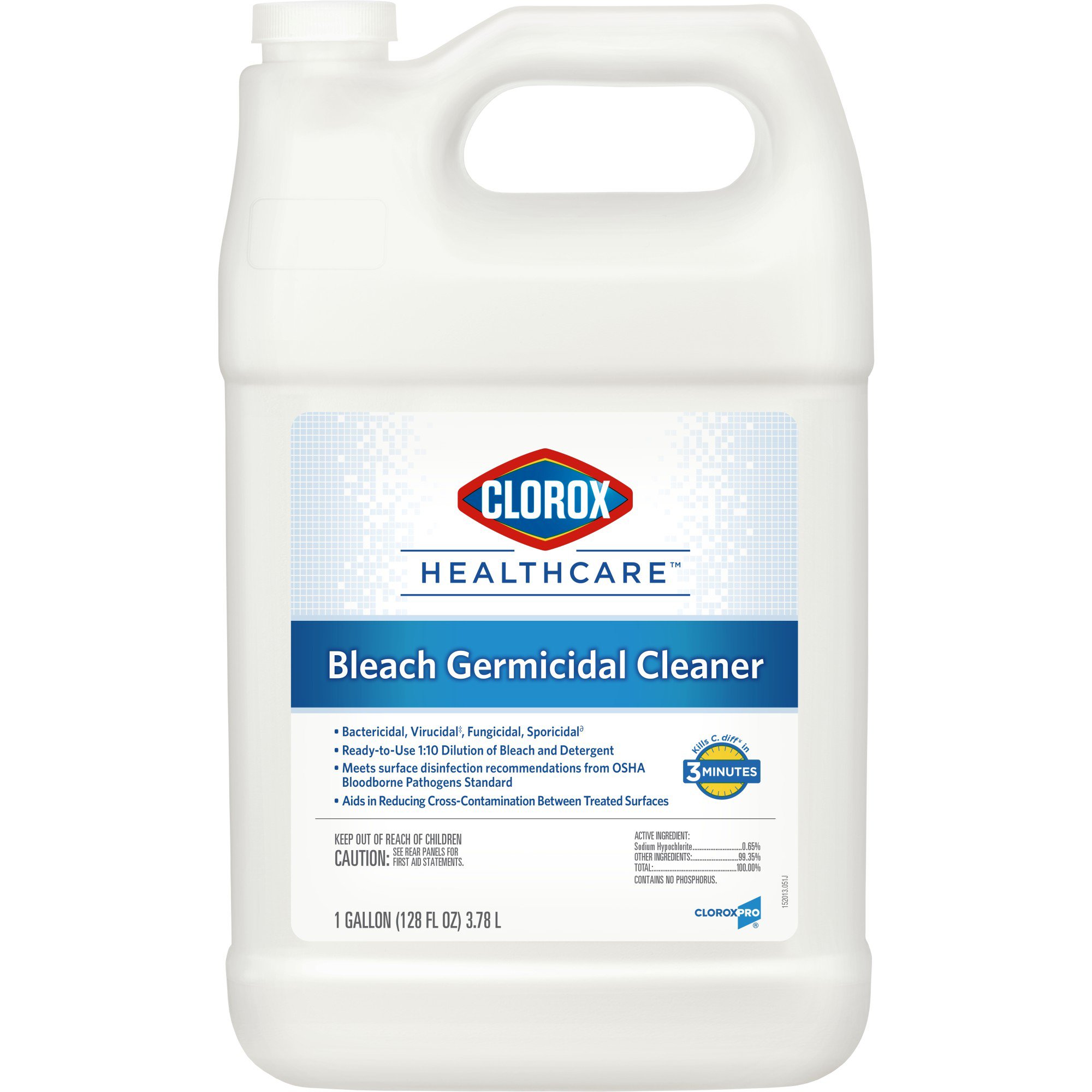 Clorox Healthcare® Bleach Germicidal Cleaner, Jug, 1 gal.