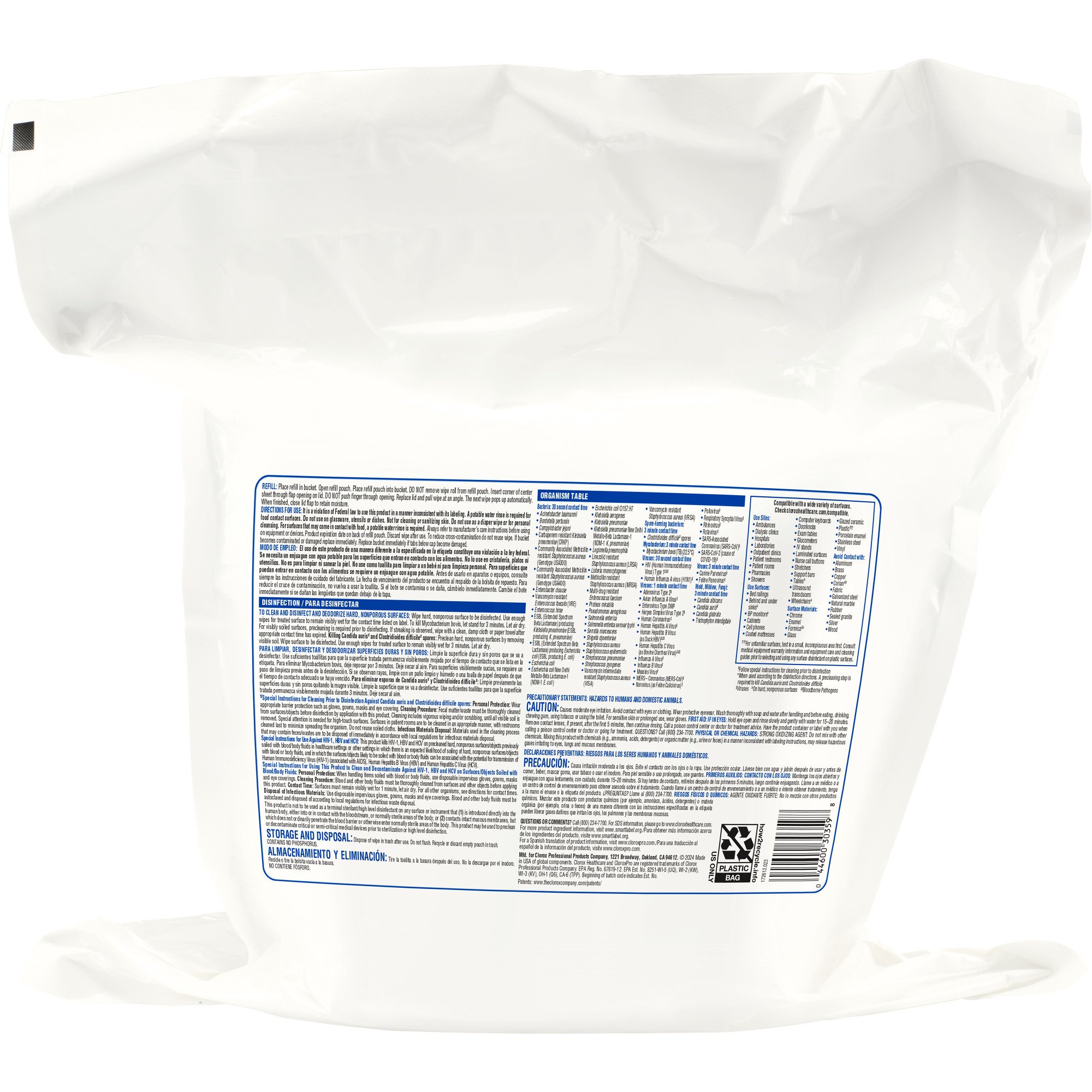 Clorox Healthcare® Bleach Germicidal Wipes, Refill Pouch, 110 ct. - Image 4