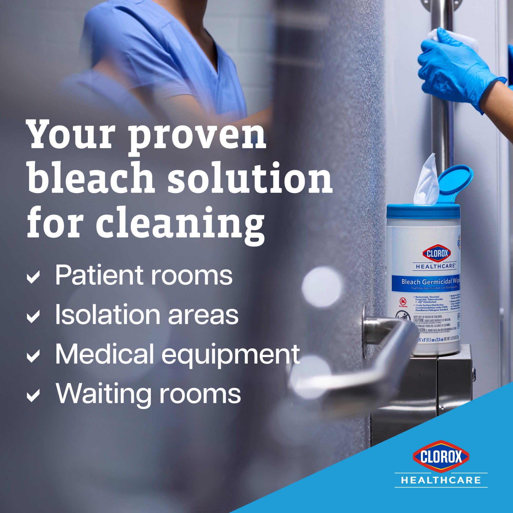 Clorox Healthcare® Bleach Germicidal Wipes, Refill Pouch, 110 ct. - Image 8