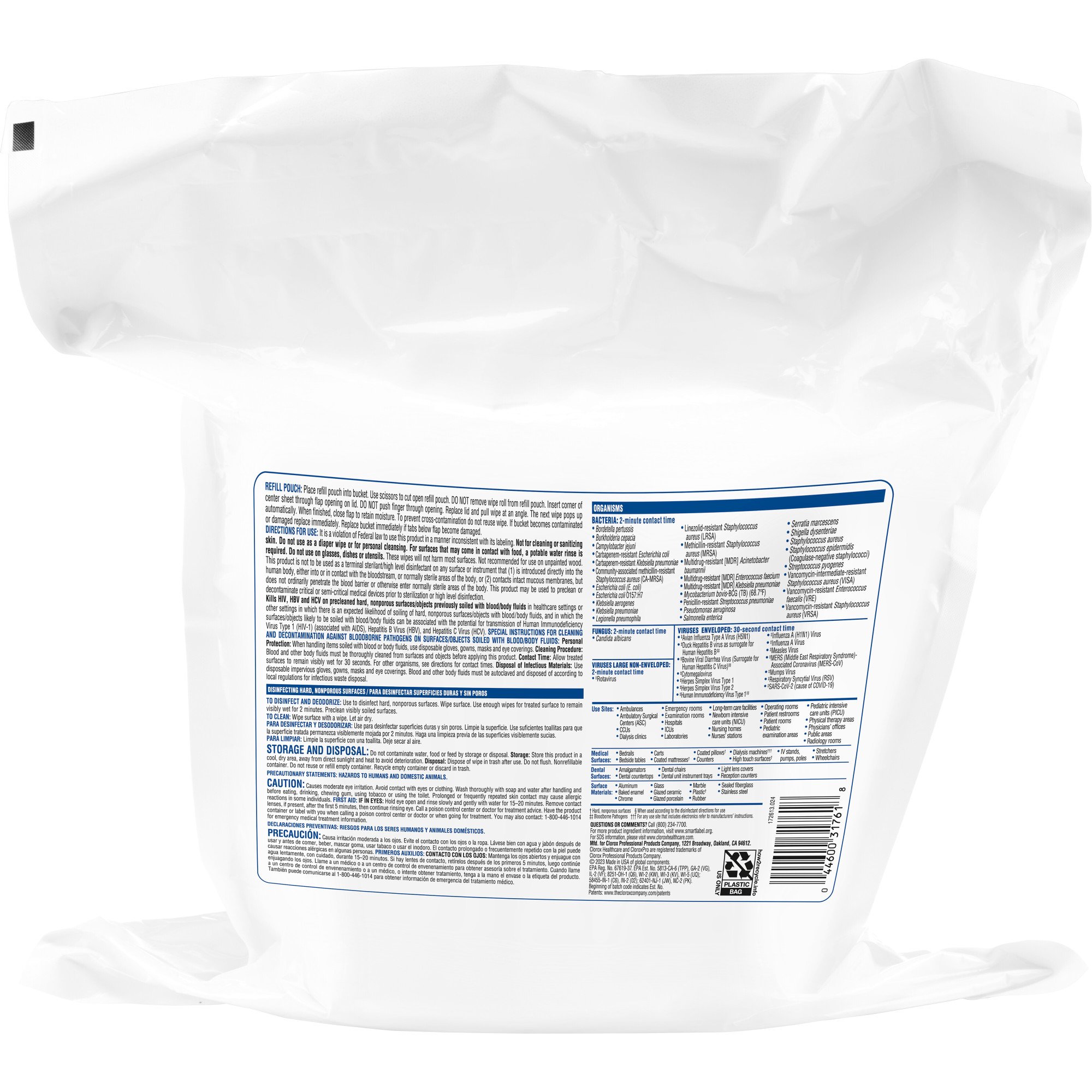 Clorox Healthcare® VersaSure® Cleaner Disinfectant Wipes, Refill Pouch - Image 4
