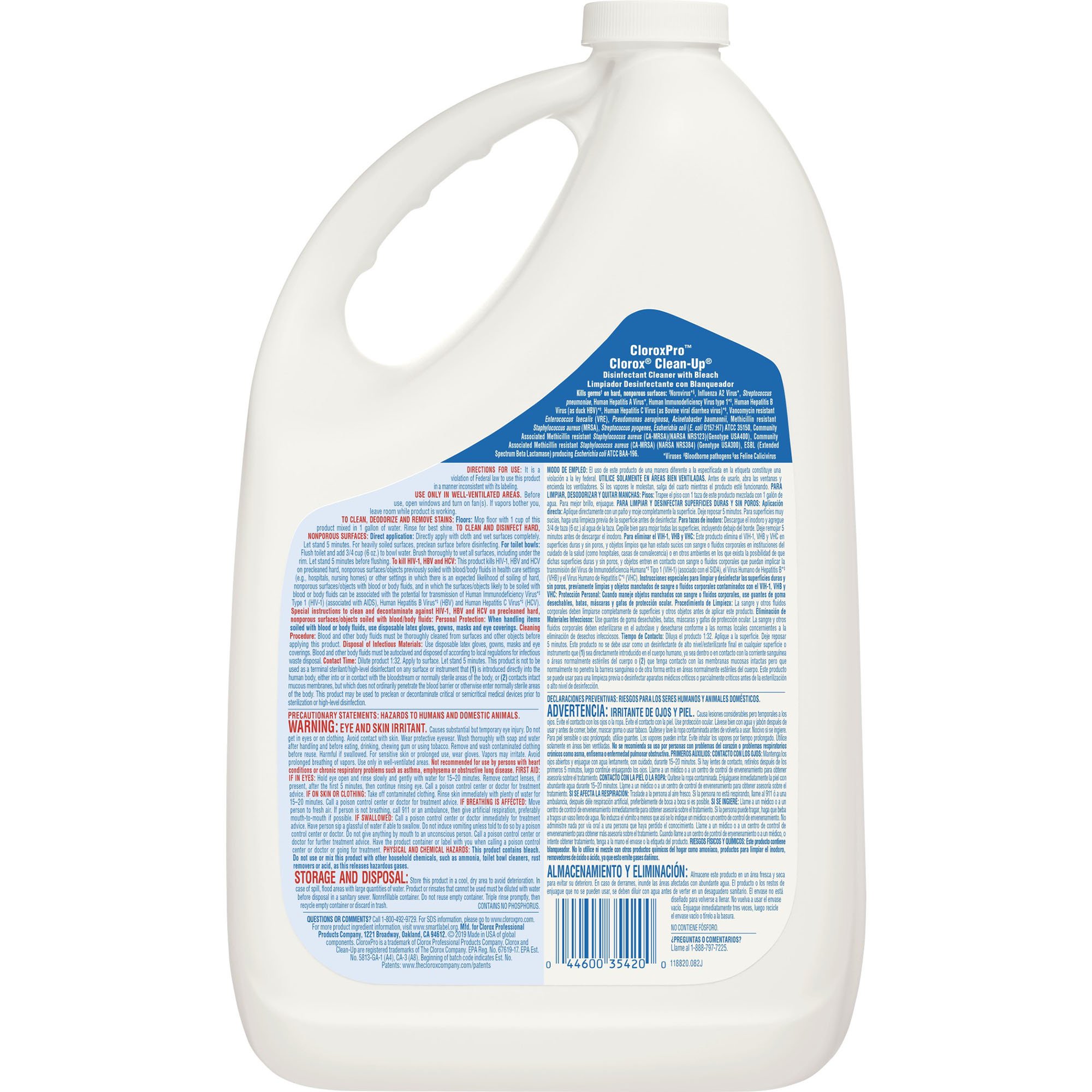 Clorox Pro™ Clorox® Clean-Up® Disinfectant Cleaner with Bleach, Jug, 1 gal. - Image 2