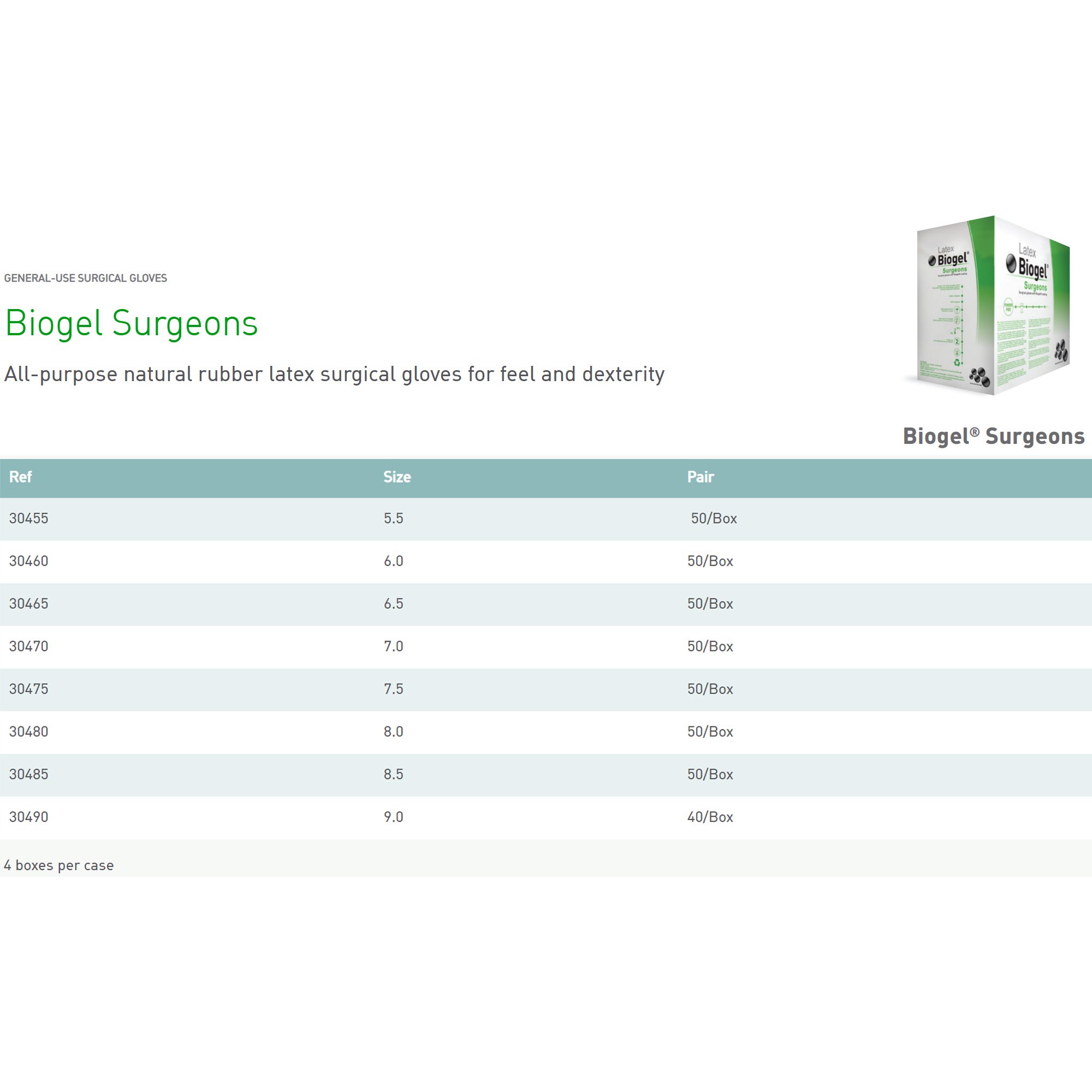 Biogel® Surgeons Latex Surgical Glove, Size 7, Straw Color - Image 6