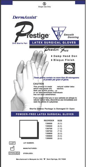 DermAssist® Prestige® DHD Latex Surgical Glove, Size 6, Ivory
