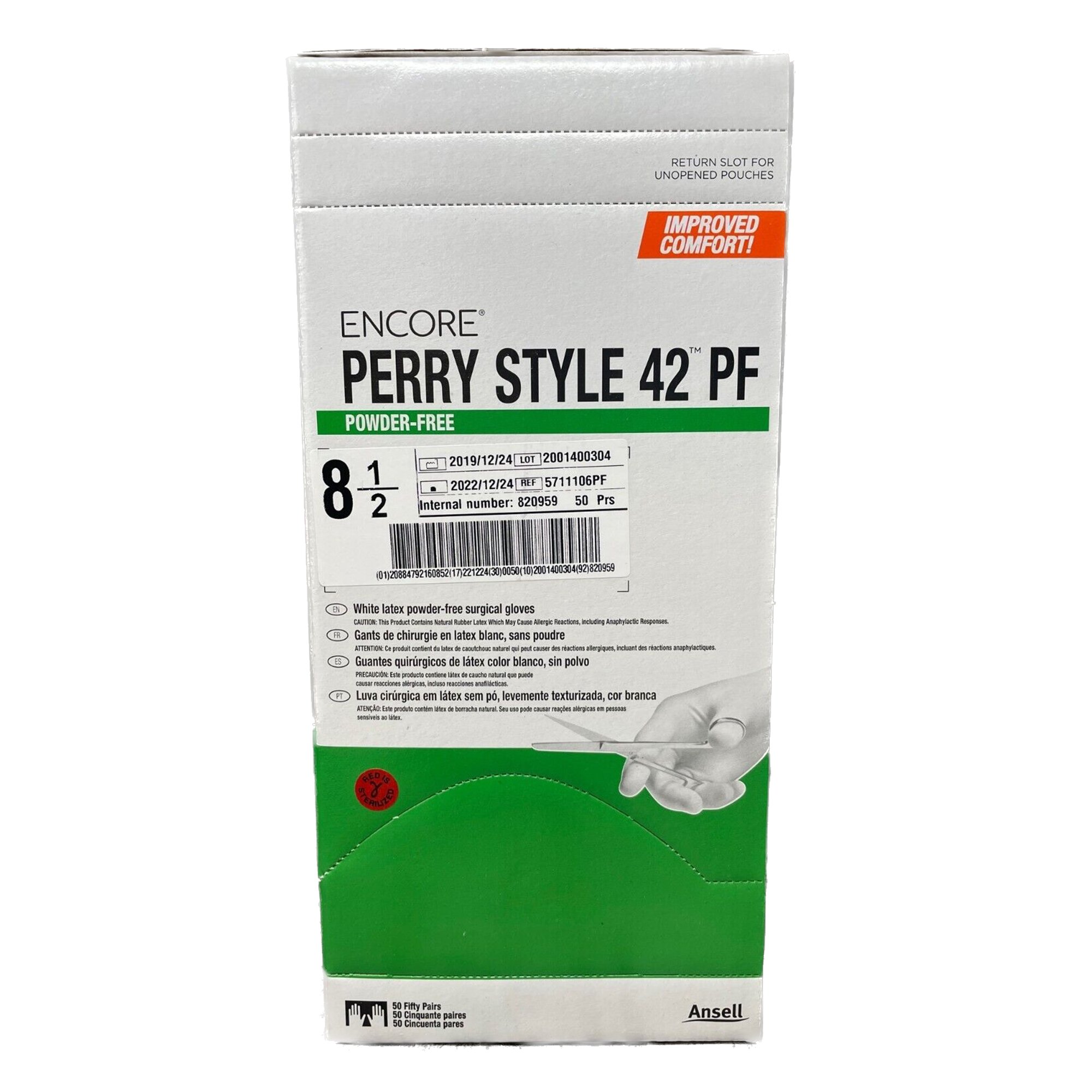 Encore® Perry® Style 42® PF Latex Surgical Glove, Size 8.5, Natural - Image 3