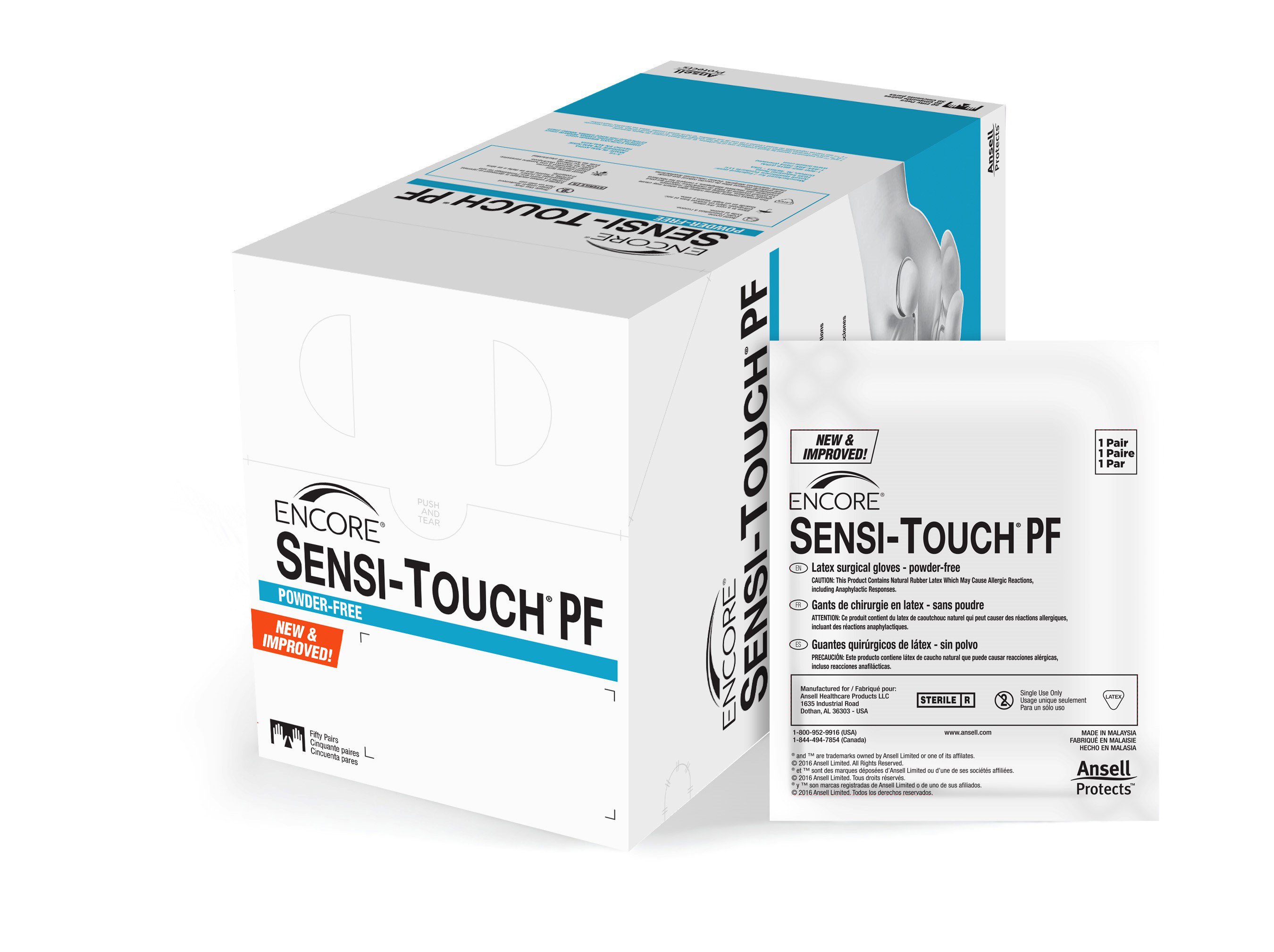 Encore® Sensi-Touch® PF Latex Surgical Glove, Size 8.5, Natural