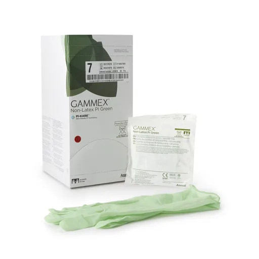 Gammex® Non-Latex PI Green Polyisoprene Surgical Glove, Size 7, Light Green