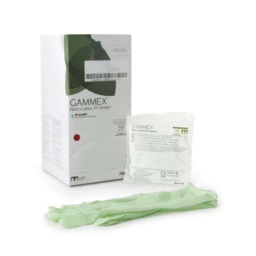 Gammex® Non-Latex PI Green Polyisoprene Surgical Glove, Size 8.5, Light Green