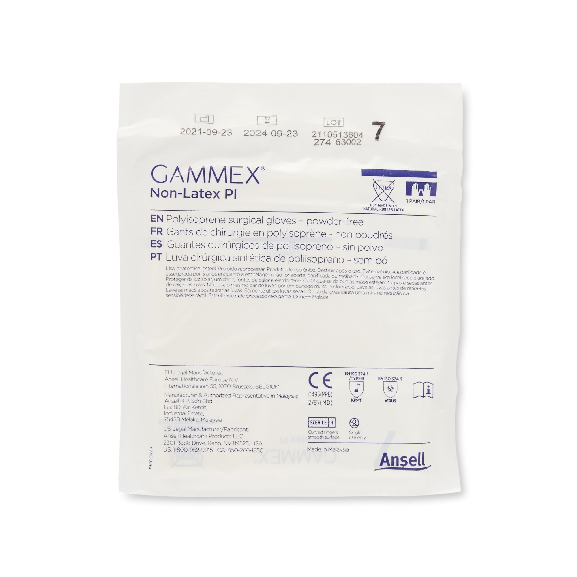 Gammex® Non-Latex PI Polyisoprene Surgical Glove, Size 7, White - Image 3